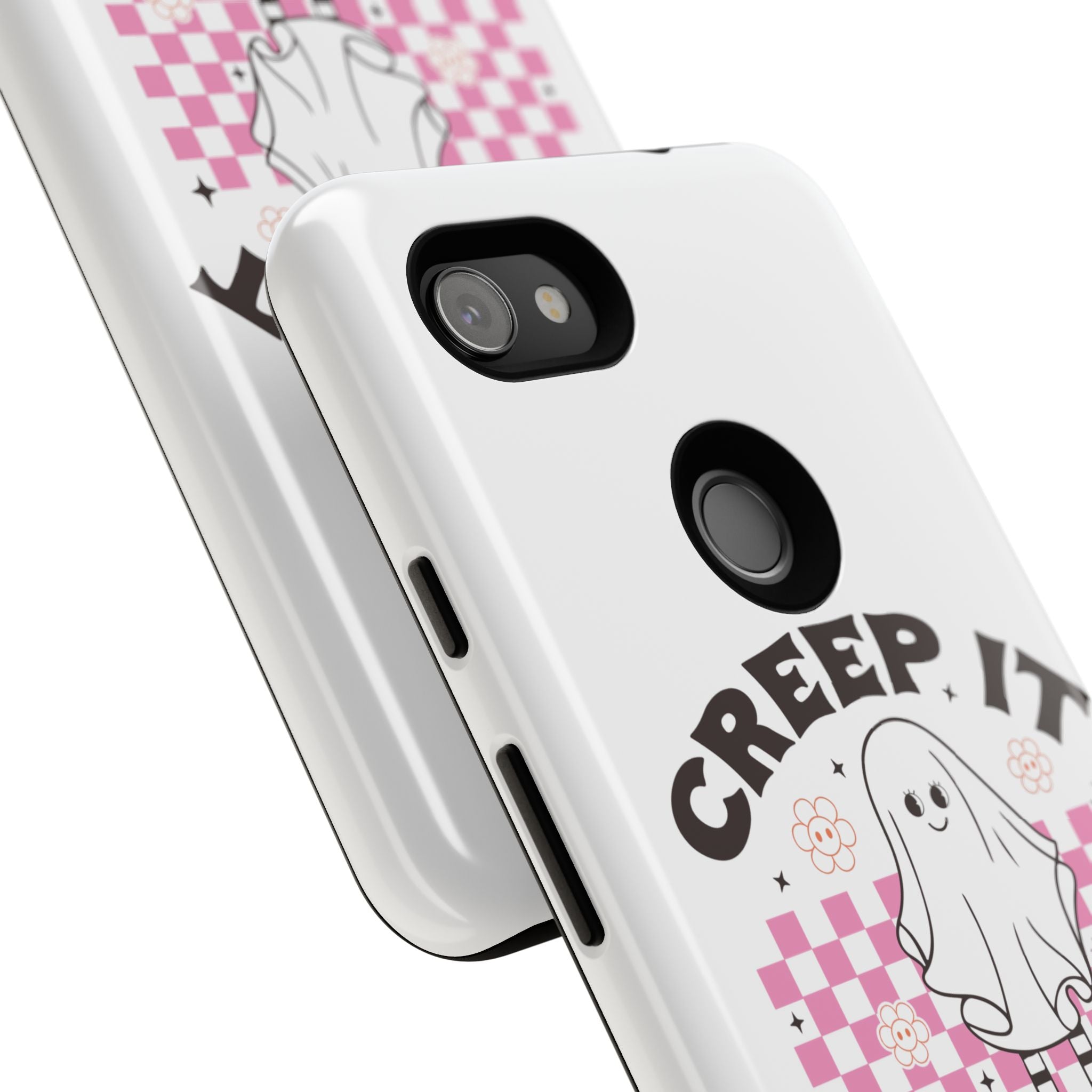 Cute Ghost Phone Case - Creep It Real, Halloween Accessories, Skateboard Theme, Kawaii Gift, Fun Phone Cover