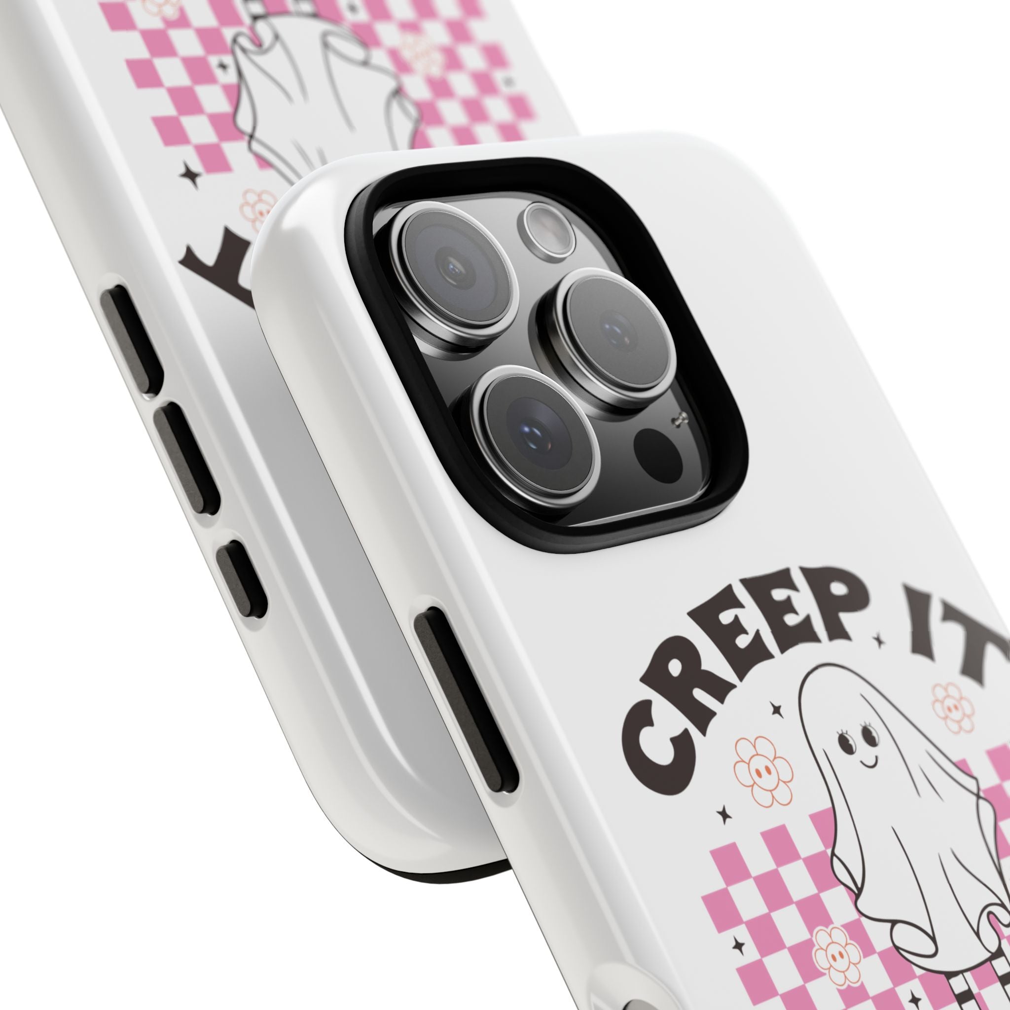Cute Ghost Phone Case - Creep It Real, Halloween Accessories, Skateboard Theme, Kawaii Gift, Fun Phone Cover