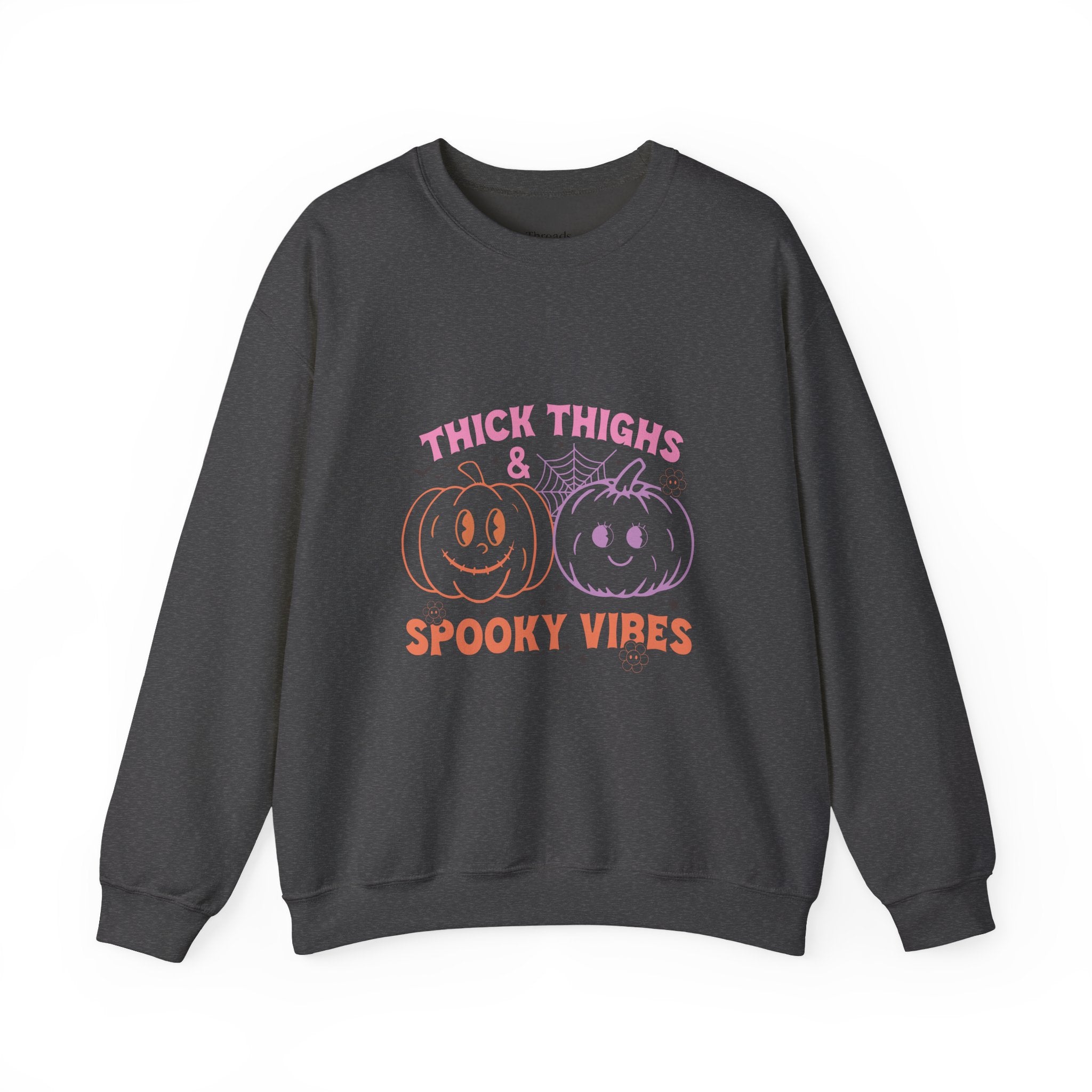 Spooky Vibes Sweatshirt, Pumpkin Crewneck, Halloween Apparel, Cozy Fall Fashion, Unisex Casual Wear, Perfect for Halloween Parties