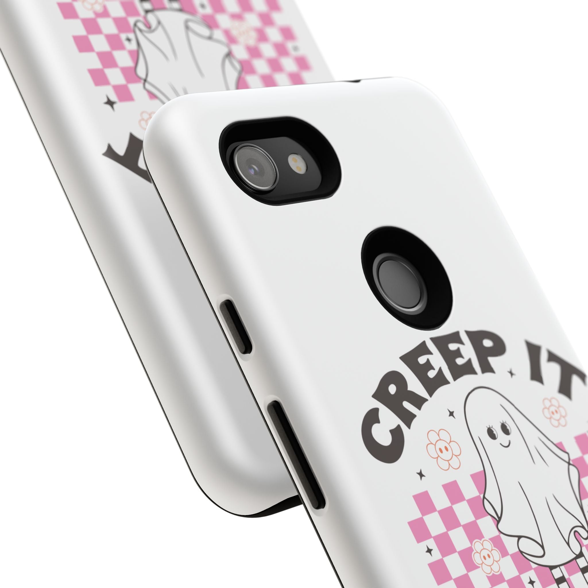 Cute Ghost Phone Case - Creep It Real, Halloween Accessories, Skateboard Theme, Kawaii Gift, Fun Phone Cover