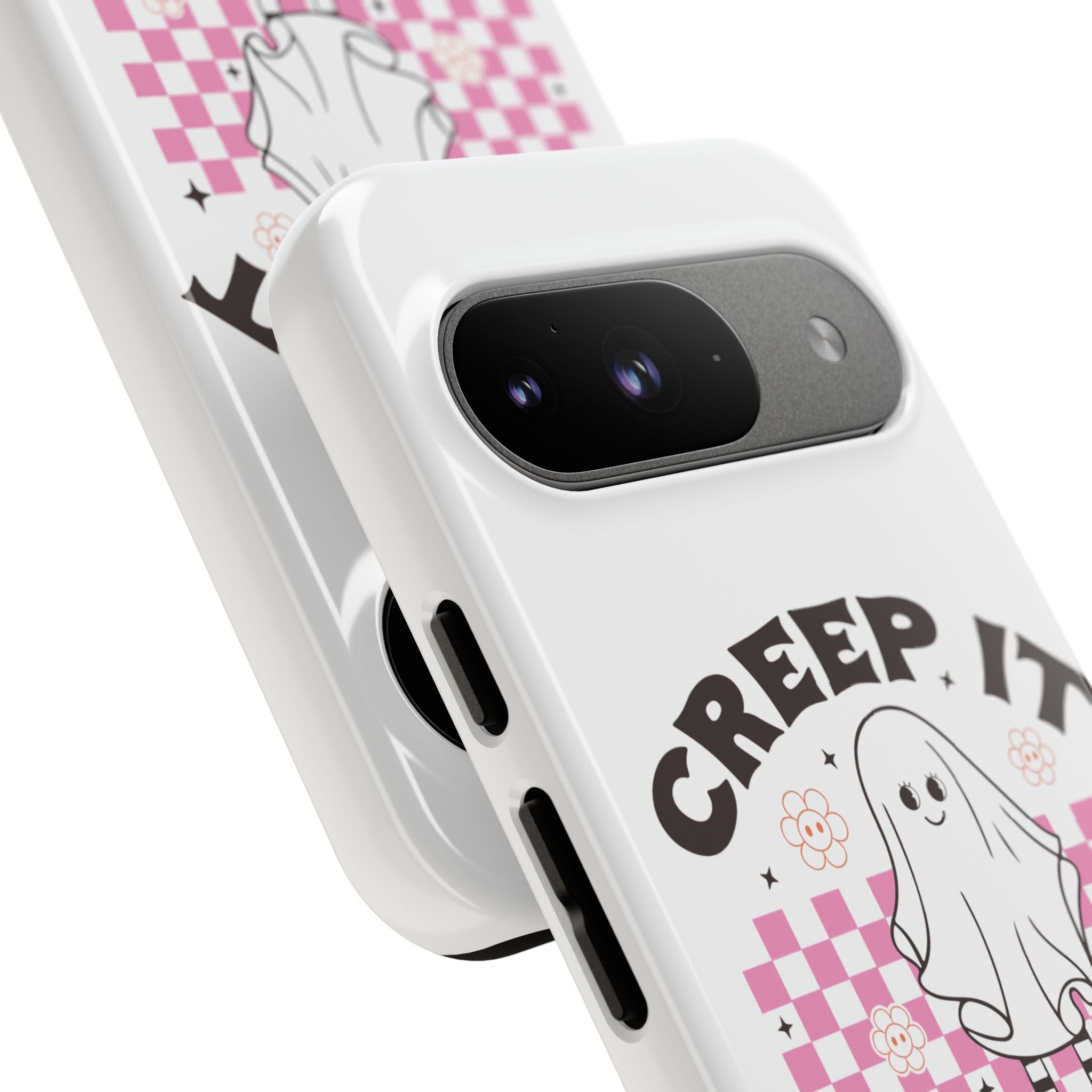 Cute Ghost Phone Case - Creep It Real, Halloween Accessories, Skateboard Theme, Kawaii Gift, Fun Phone Cover
