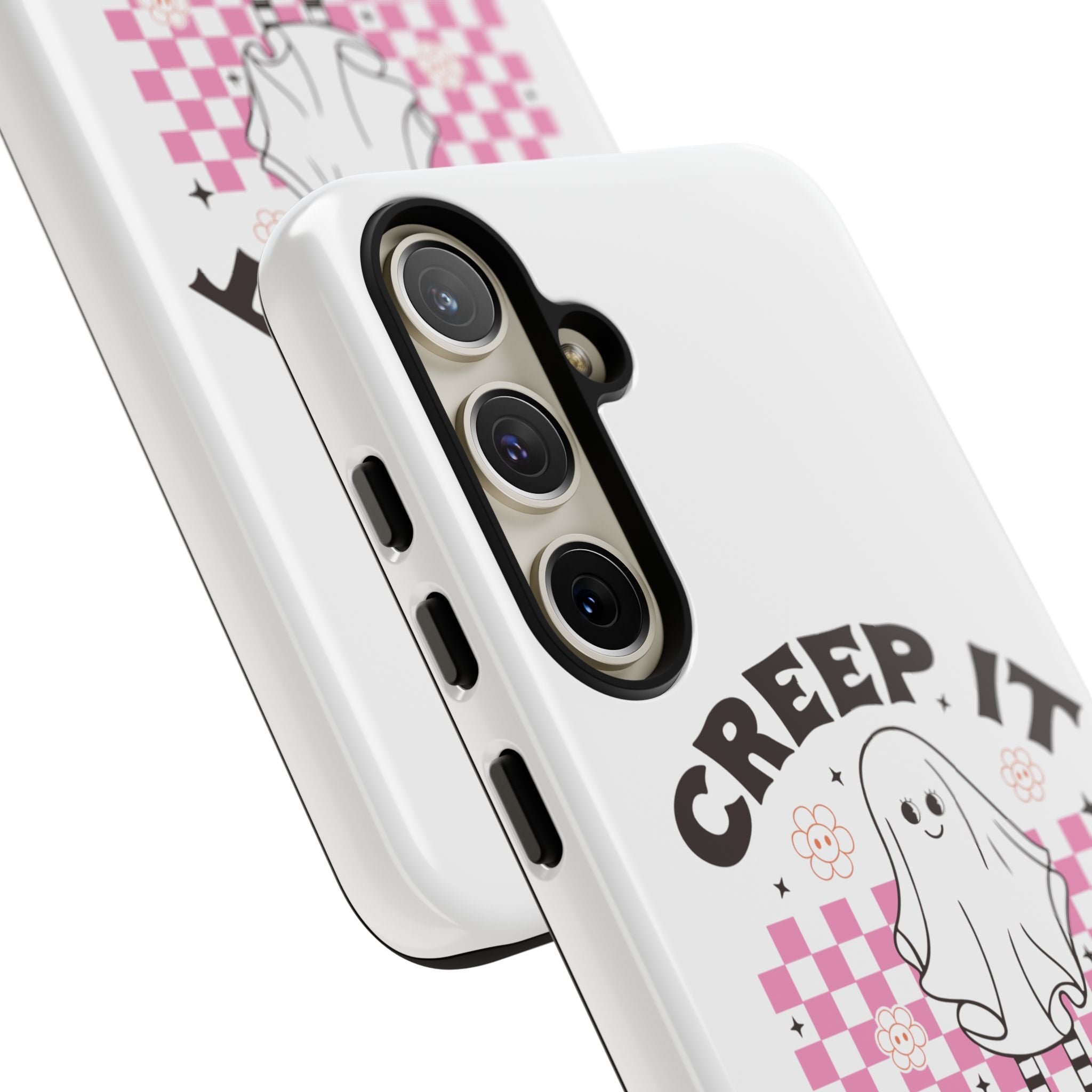 Cute Ghost Phone Case - Creep It Real, Halloween Accessories, Skateboard Theme, Kawaii Gift, Fun Phone Cover