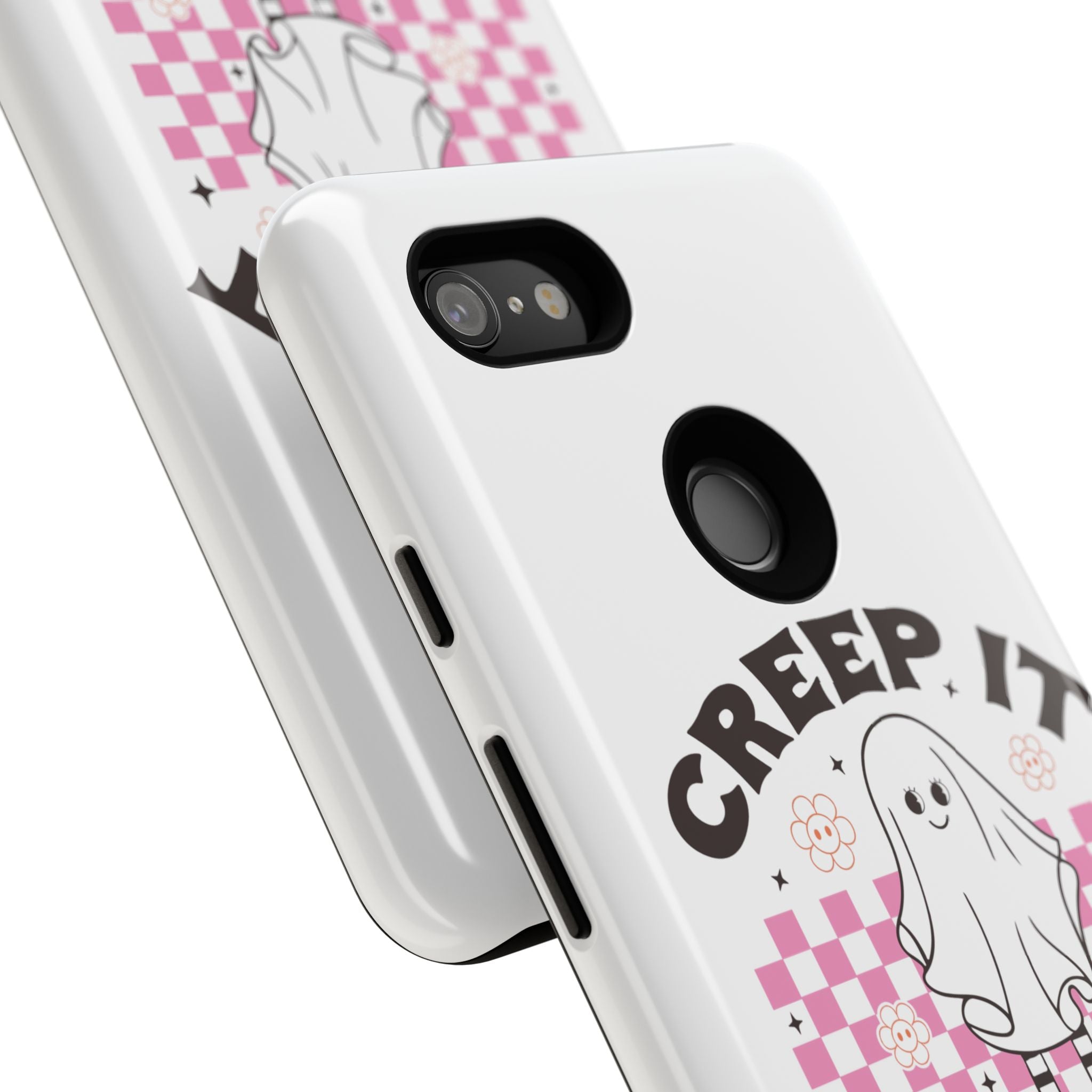 Cute Ghost Phone Case - Creep It Real, Halloween Accessories, Skateboard Theme, Kawaii Gift, Fun Phone Cover