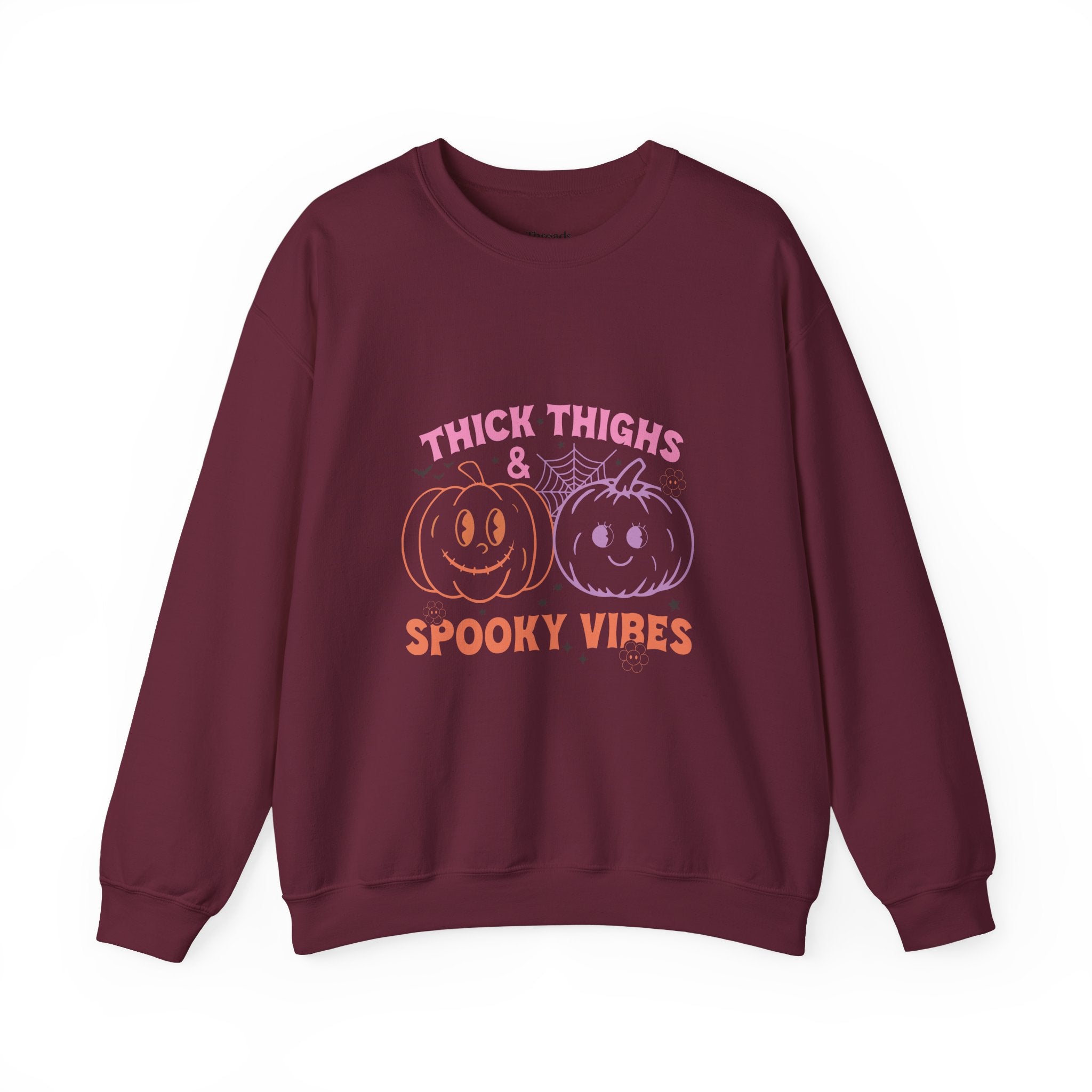 Spooky Vibes Sweatshirt, Pumpkin Crewneck, Halloween Apparel, Cozy Fall Fashion, Unisex Casual Wear, Perfect for Halloween Parties