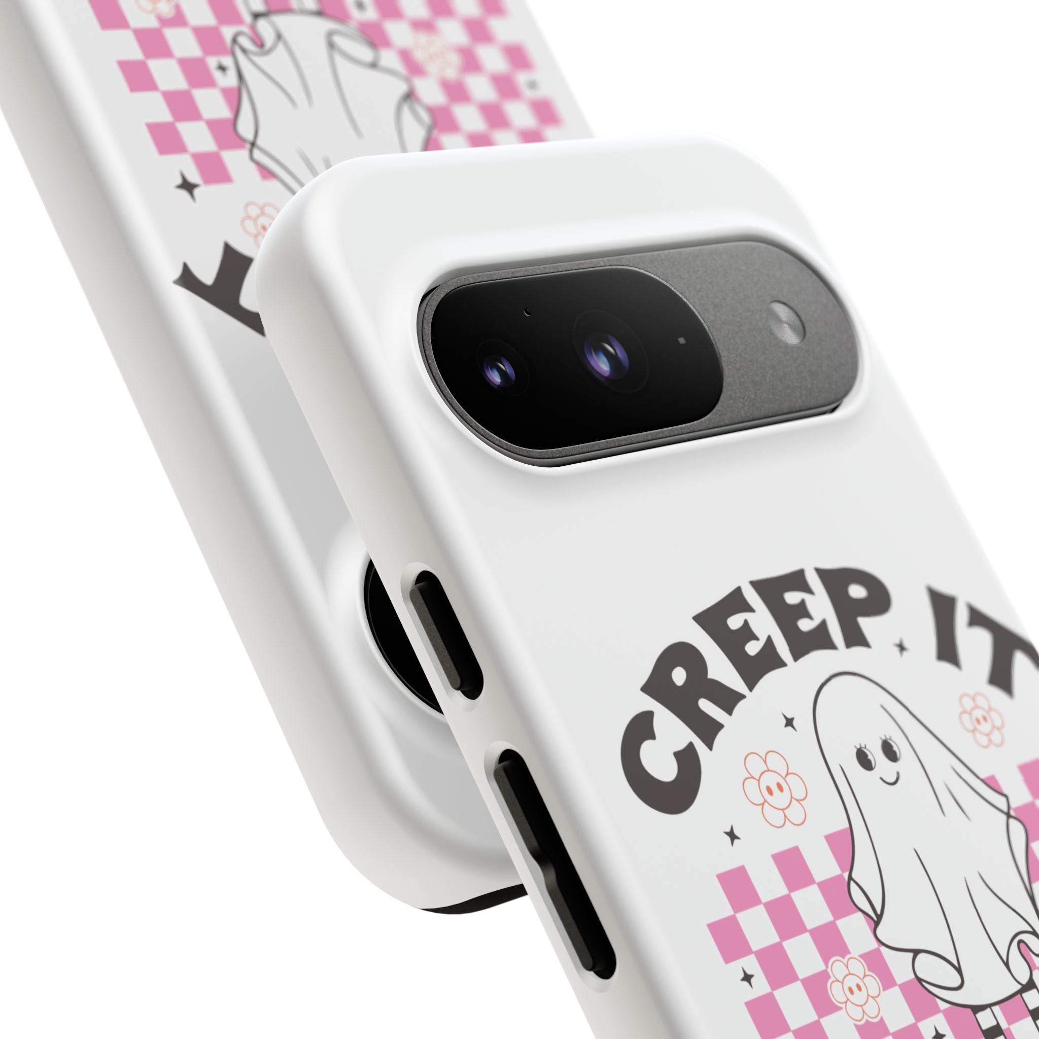 Cute Ghost Phone Case - Creep It Real, Halloween Accessories, Skateboard Theme, Kawaii Gift, Fun Phone Cover