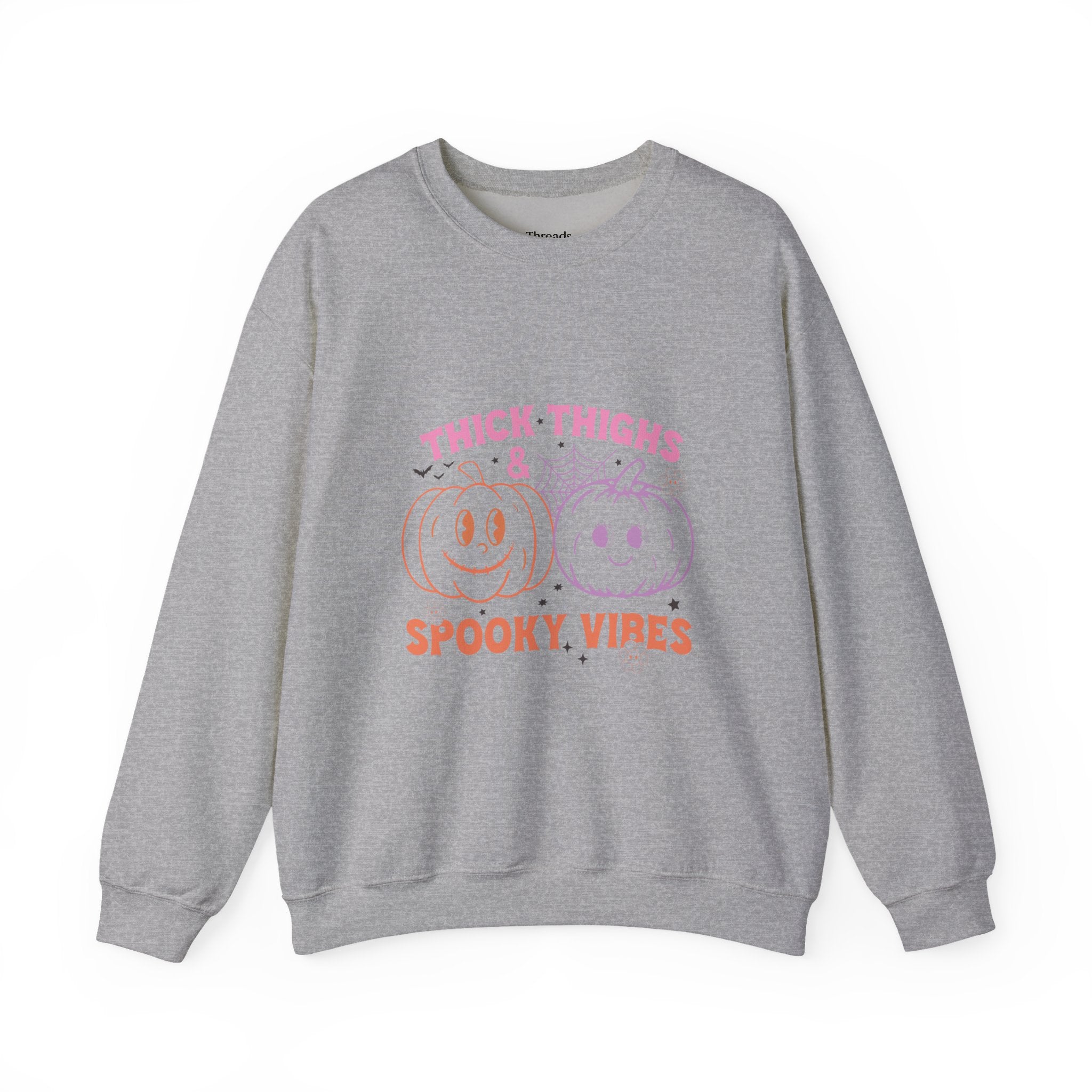 Spooky Vibes Sweatshirt, Pumpkin Crewneck, Halloween Apparel, Cozy Fall Fashion, Unisex Casual Wear, Perfect for Halloween Parties