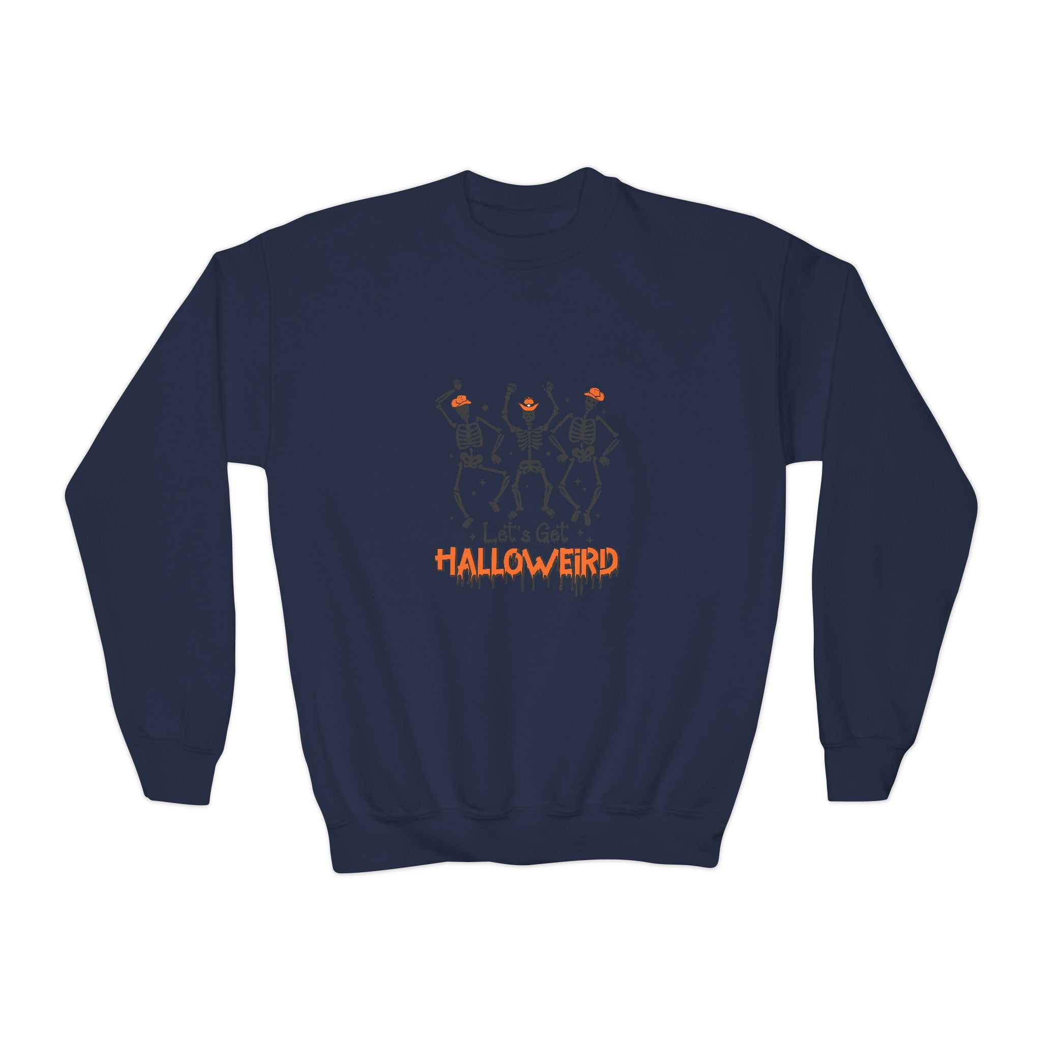 Halloween Youth Crewneck Sweatshirt, Spooky Sweatshirt, Kids Halloween Costume, Trick or Treat Gift, Fall Apparel, Cozy Halloween Clothing