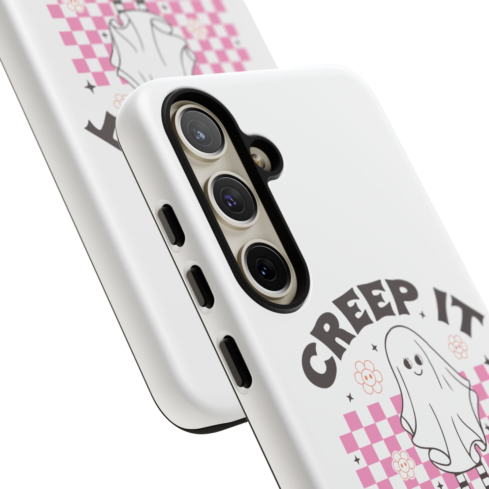Cute Ghost Phone Case - Creep It Real, Halloween Accessories, Skateboard Theme, Kawaii Gift, Fun Phone Cover