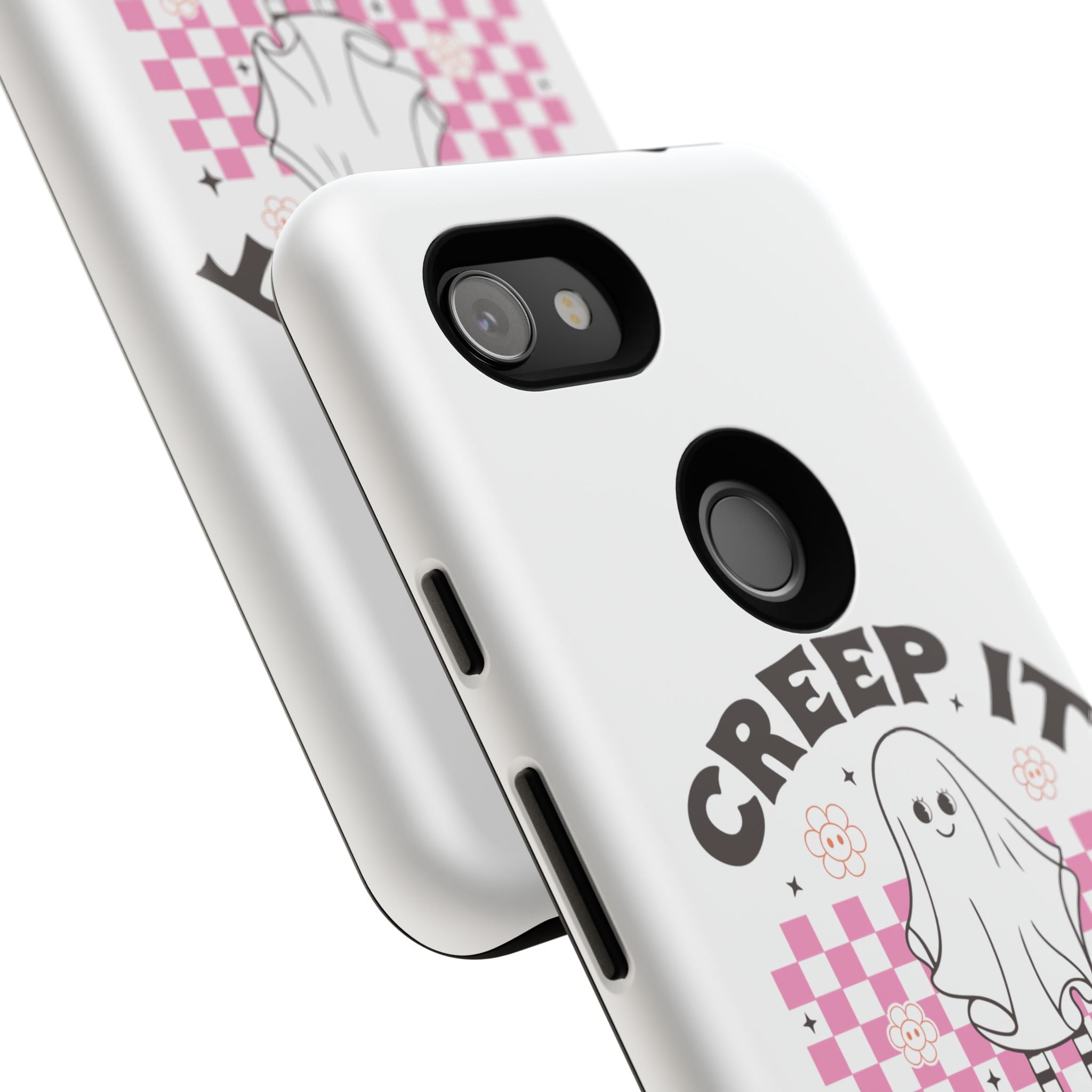 Cute Ghost Phone Case - Creep It Real, Halloween Accessories, Skateboard Theme, Kawaii Gift, Fun Phone Cover