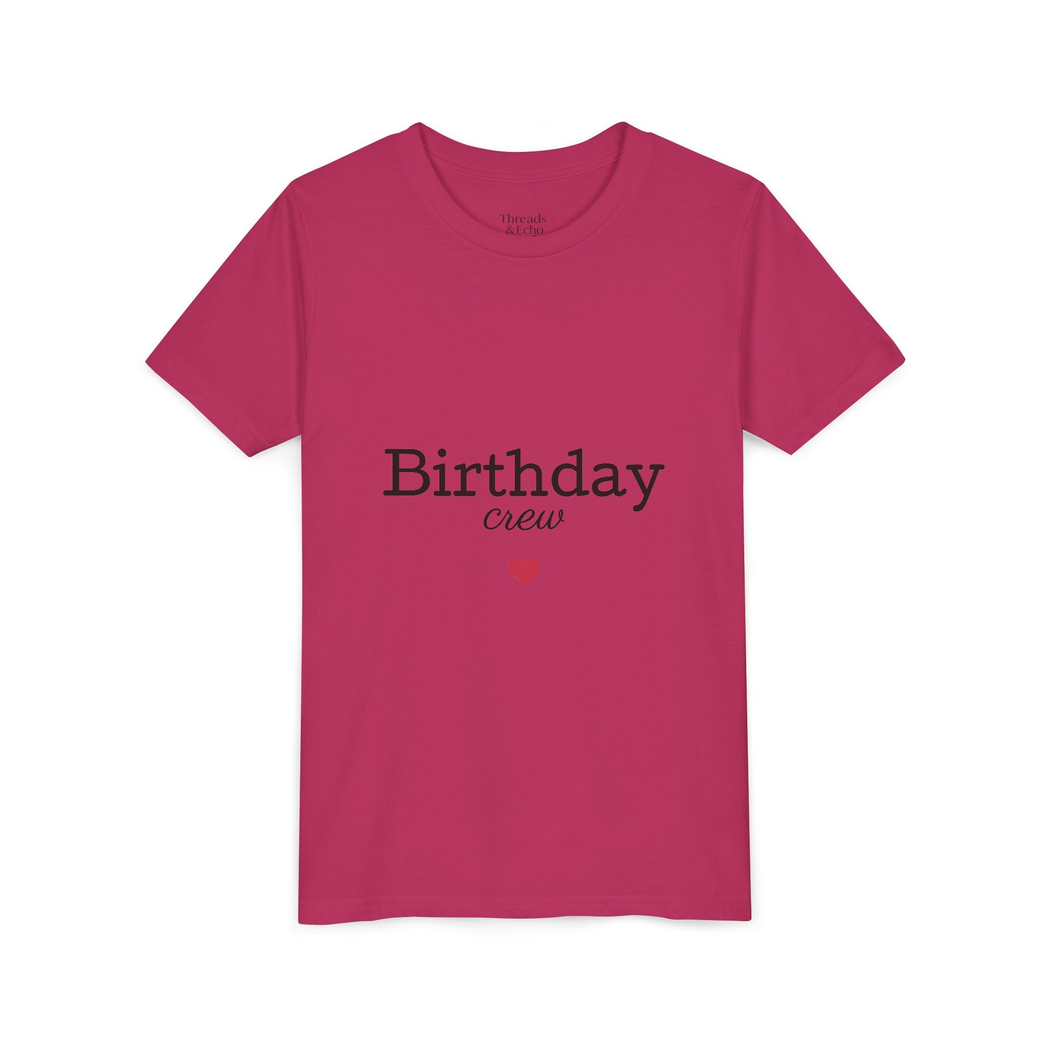 Birthday Crew Youth Tee, Fun Birthday Gift, Kids Party Shirt, Celebration Apparel, Birthday Celebration Clothing - Threads & Echo