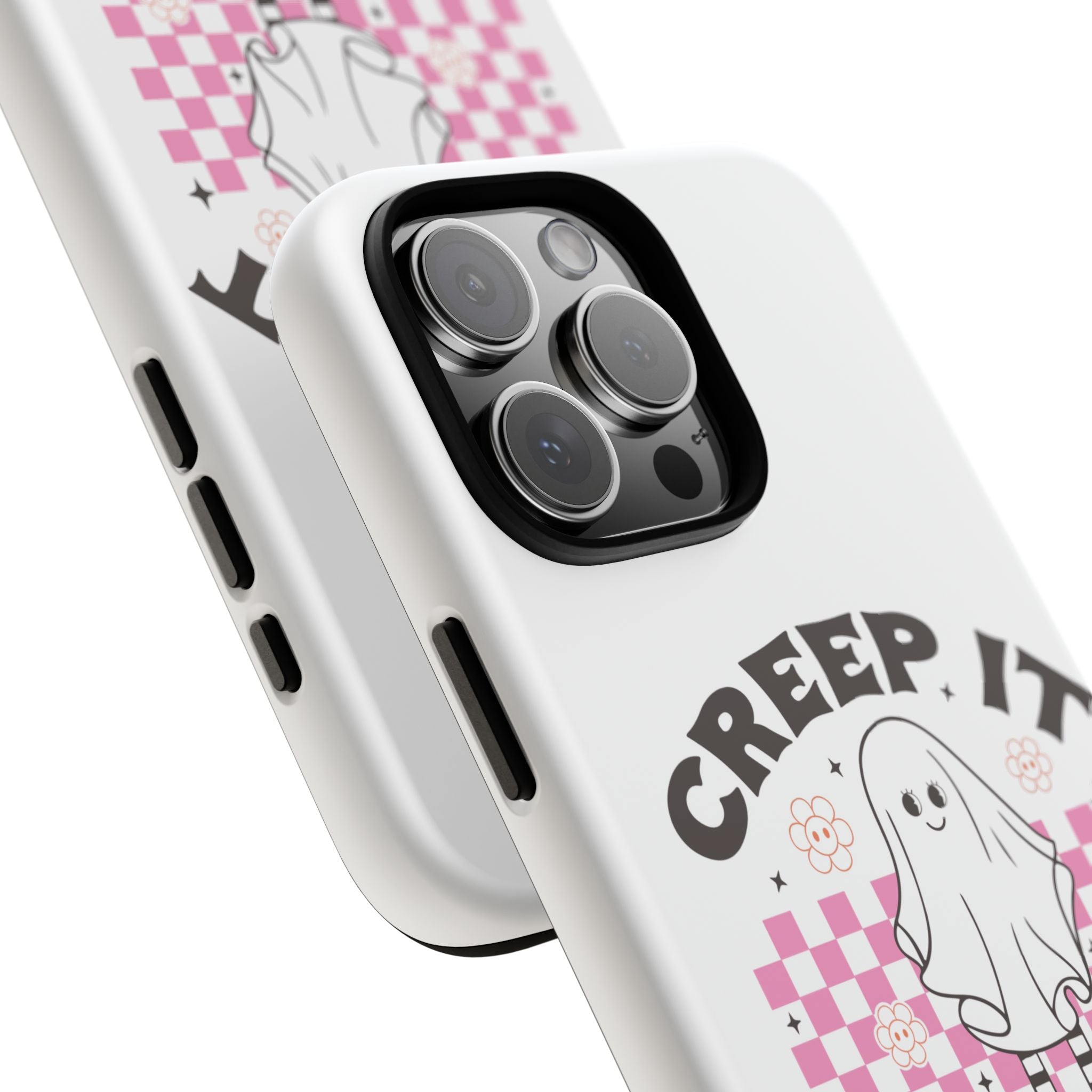 Cute Ghost Phone Case - Creep It Real, Halloween Accessories, Skateboard Theme, Kawaii Gift, Fun Phone Cover
