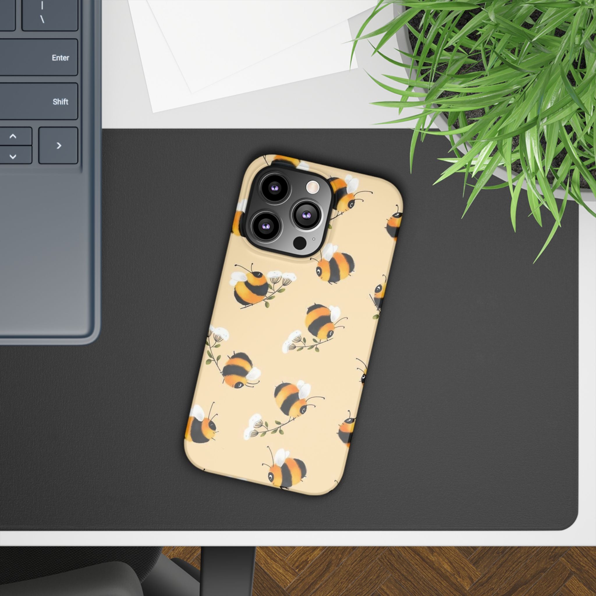 Bee-inspired Slim Phone Cases, Cute Bumblebee Design, Eco-friendly Mobile Covers, Perfect Gift for Nature Lovers