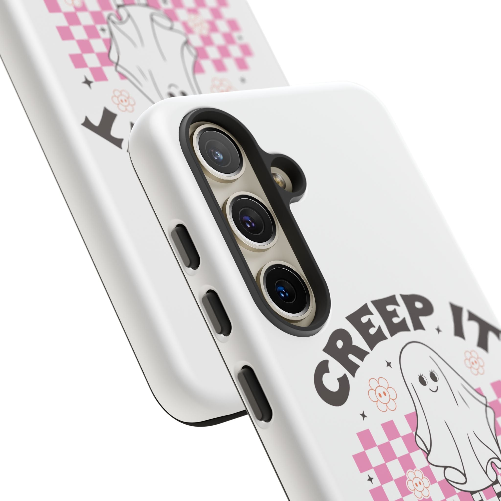 Cute Ghost Phone Case - Creep It Real, Halloween Accessories, Skateboard Theme, Kawaii Gift, Fun Phone Cover
