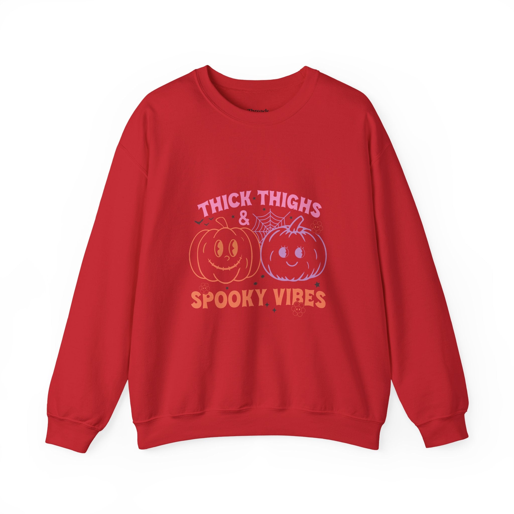 Spooky Vibes Sweatshirt, Pumpkin Crewneck, Halloween Apparel, Cozy Fall Fashion, Unisex Casual Wear, Perfect for Halloween Parties