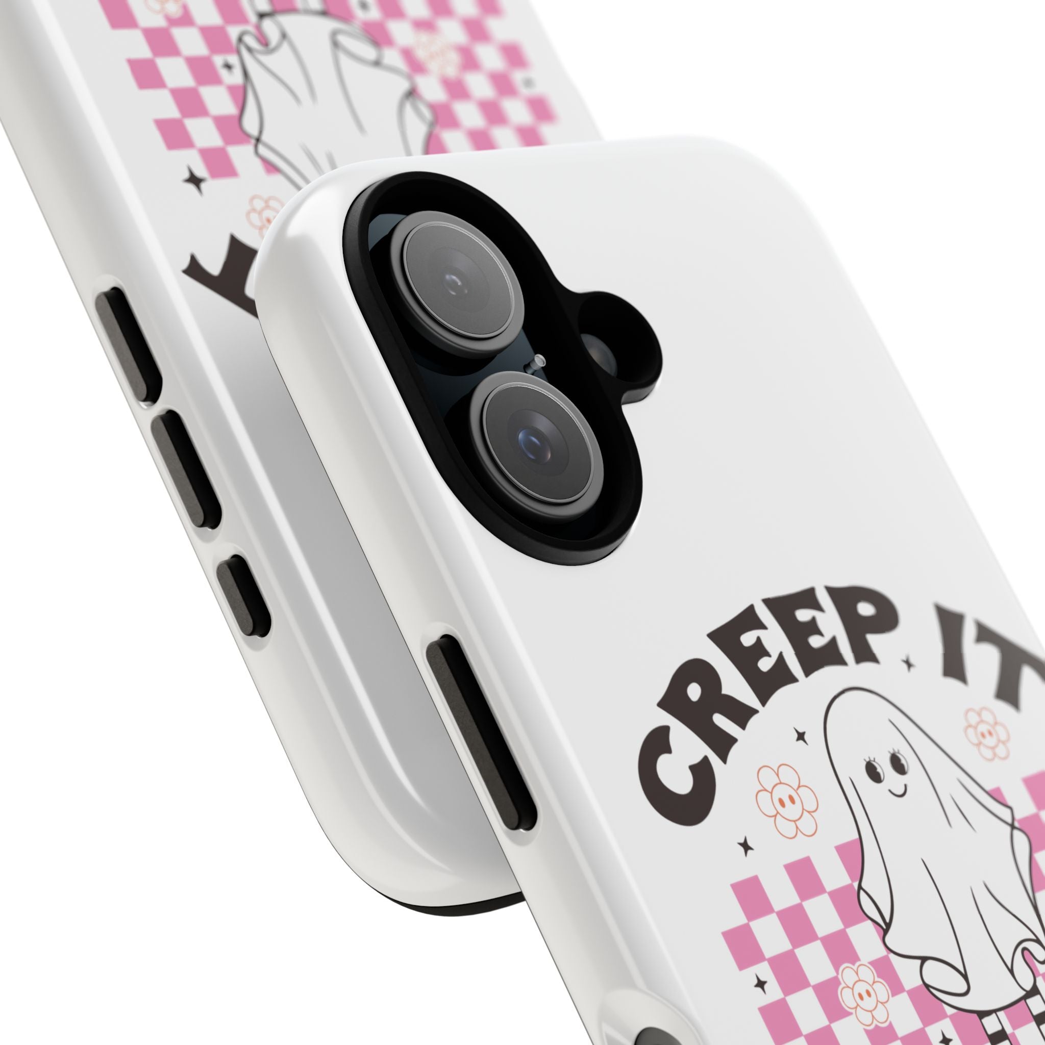 Cute Ghost Phone Case - Creep It Real, Halloween Accessories, Skateboard Theme, Kawaii Gift, Fun Phone Cover