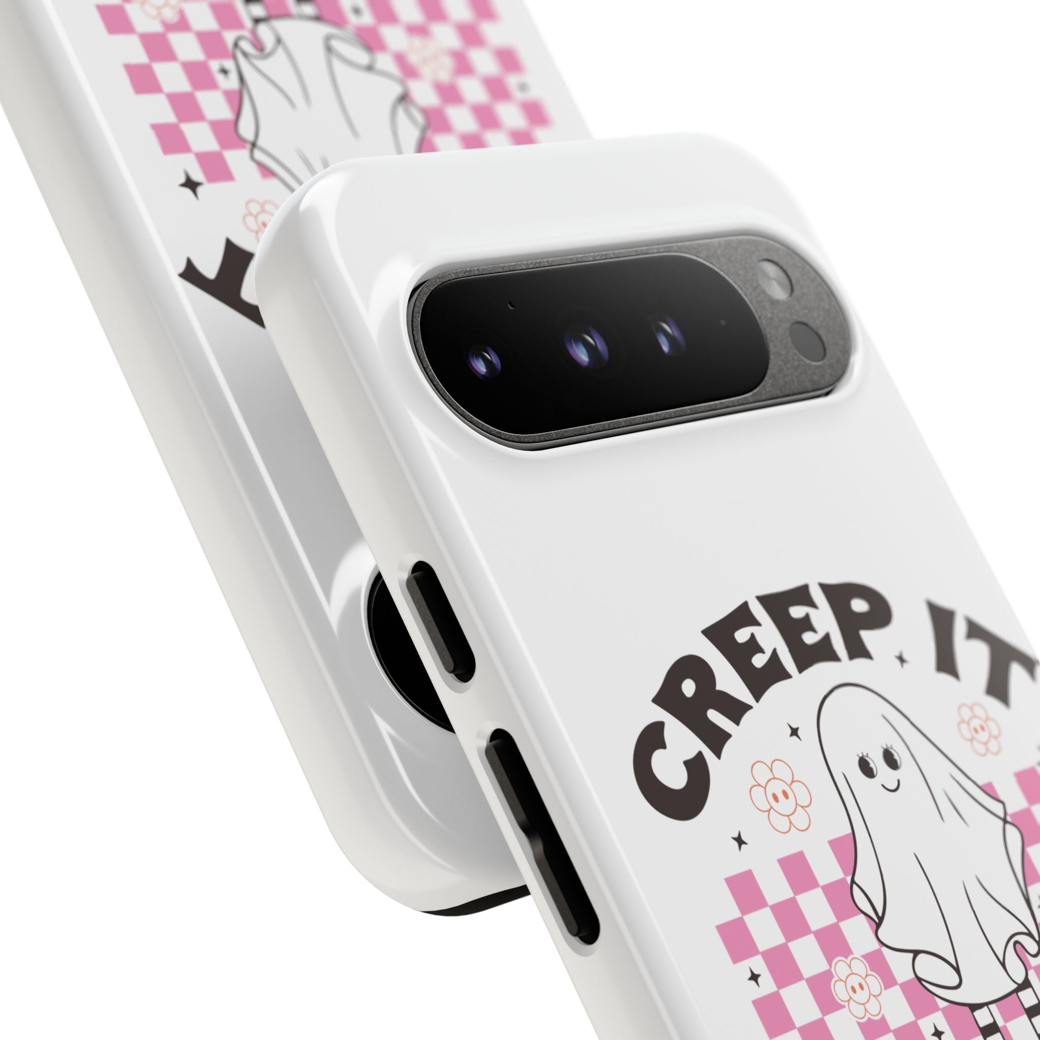 Cute Ghost Phone Case - Creep It Real, Halloween Accessories, Skateboard Theme, Kawaii Gift, Fun Phone Cover