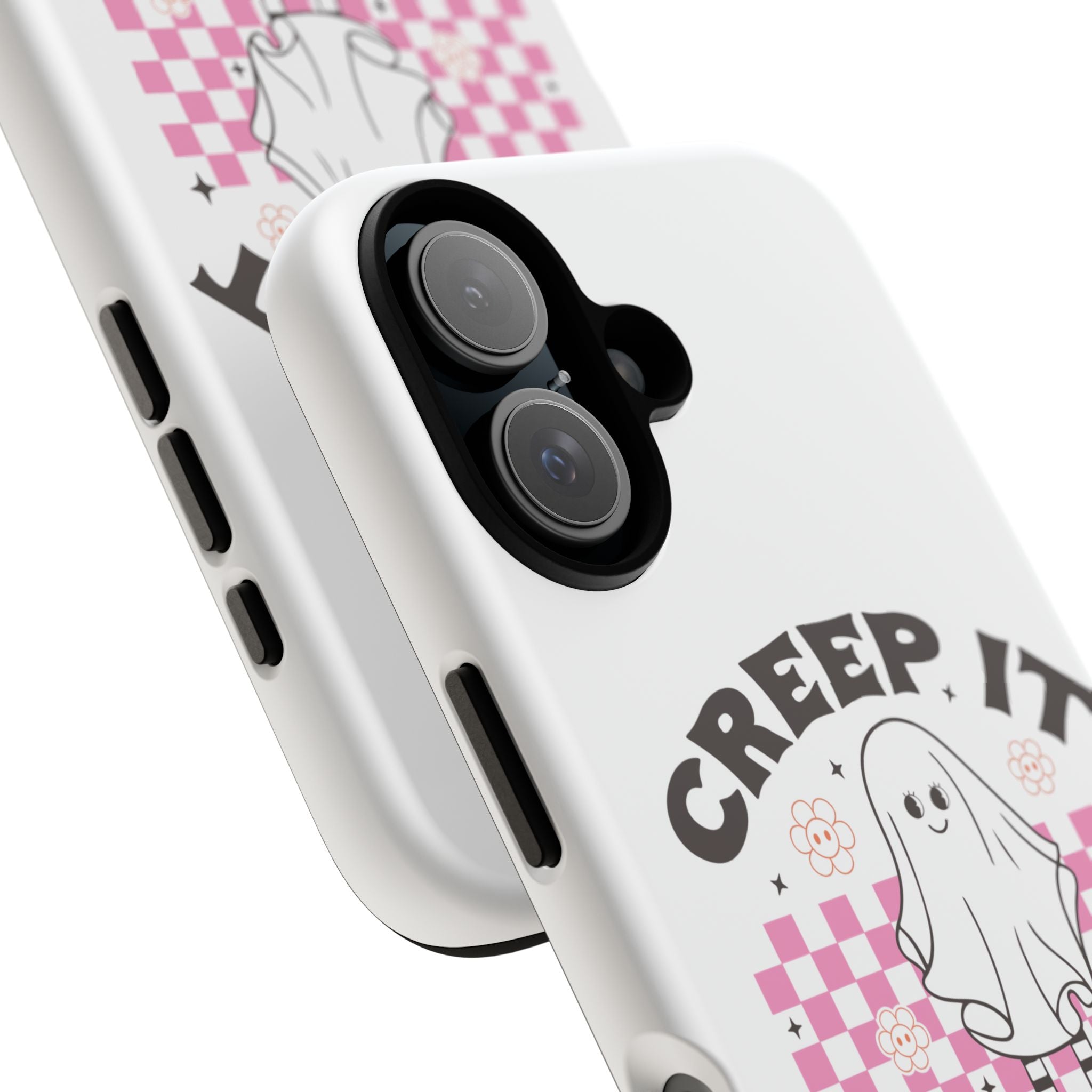 Cute Ghost Phone Case - Creep It Real, Halloween Accessories, Skateboard Theme, Kawaii Gift, Fun Phone Cover