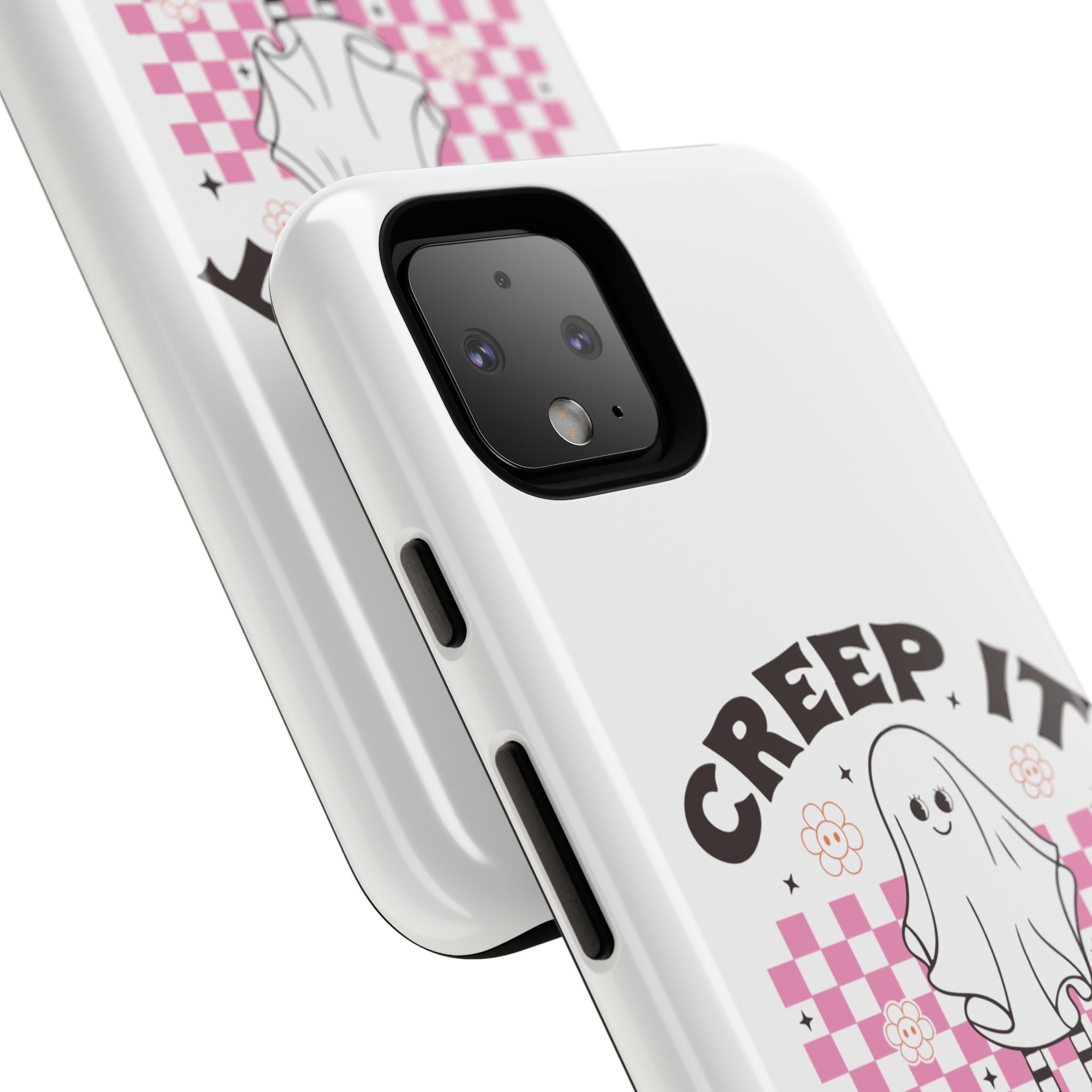 Cute Ghost Phone Case - Creep It Real, Halloween Accessories, Skateboard Theme, Kawaii Gift, Fun Phone Cover