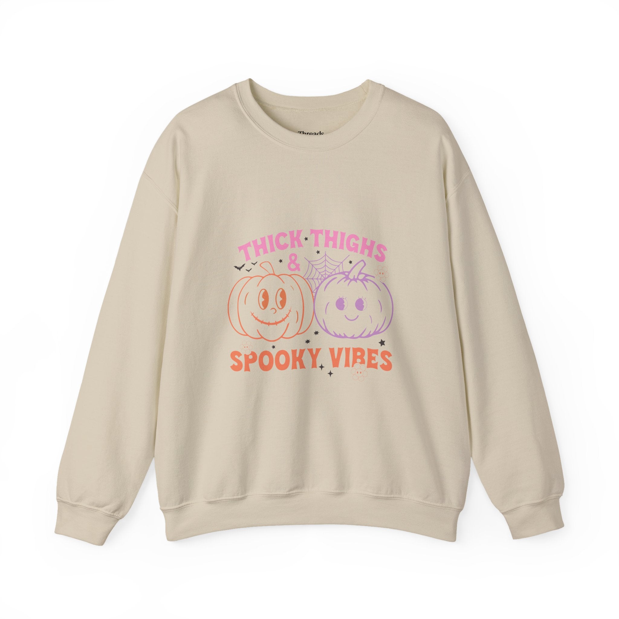 Spooky Vibes Sweatshirt, Pumpkin Crewneck, Halloween Apparel, Cozy Fall Fashion, Unisex Casual Wear, Perfect for Halloween Parties