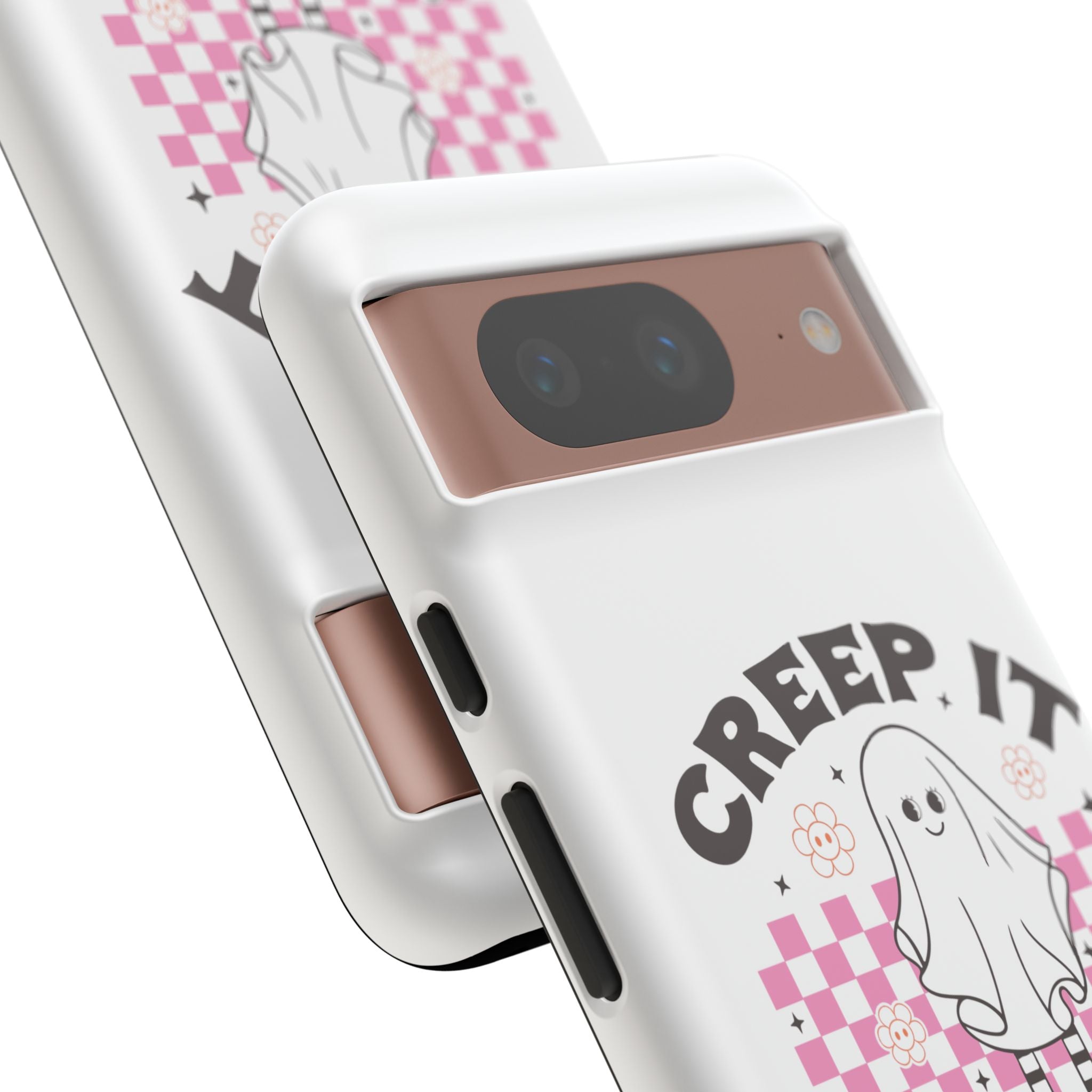 Cute Ghost Phone Case - Creep It Real, Halloween Accessories, Skateboard Theme, Kawaii Gift, Fun Phone Cover