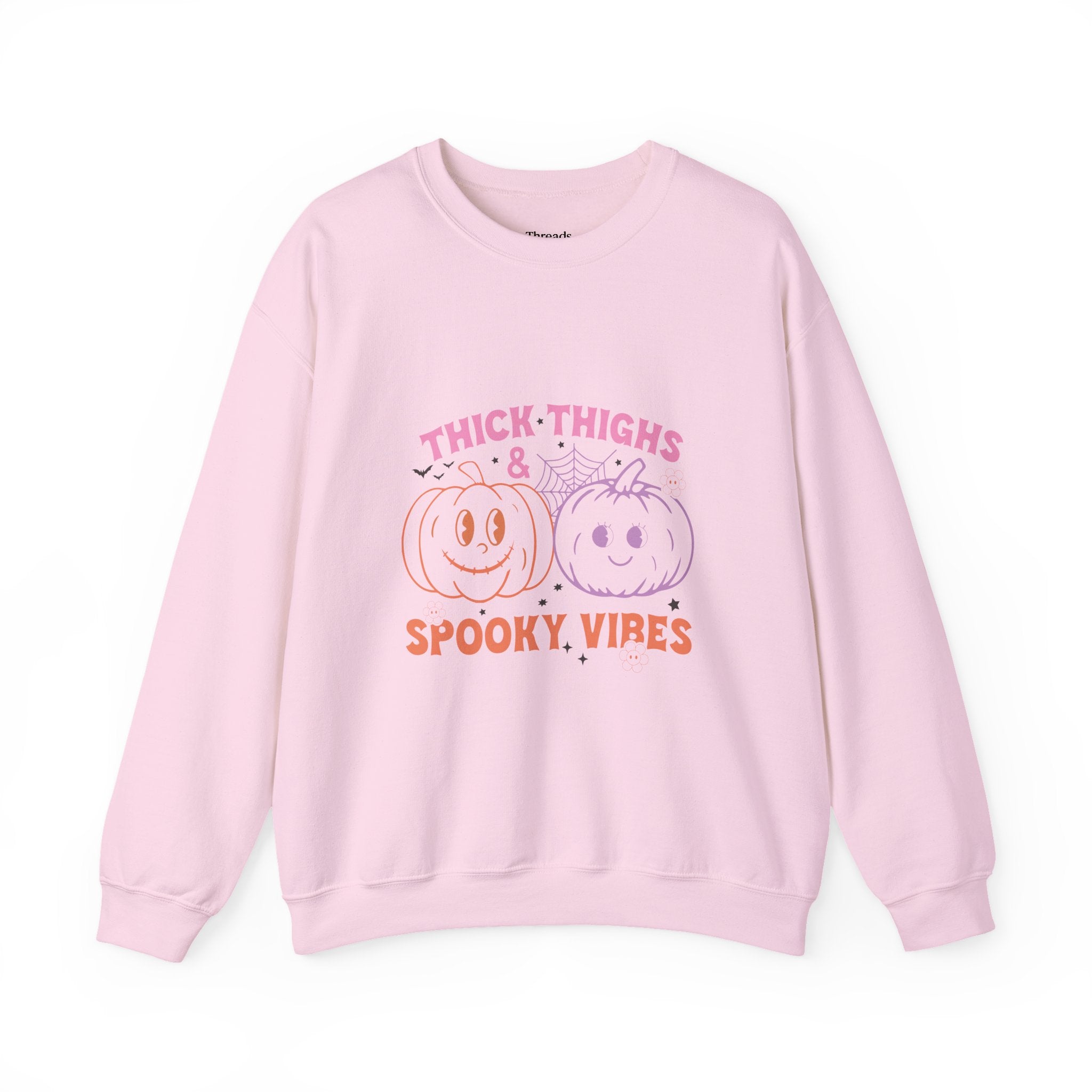 Spooky Vibes Sweatshirt, Pumpkin Crewneck, Halloween Apparel, Cozy Fall Fashion, Unisex Casual Wear, Perfect for Halloween Parties