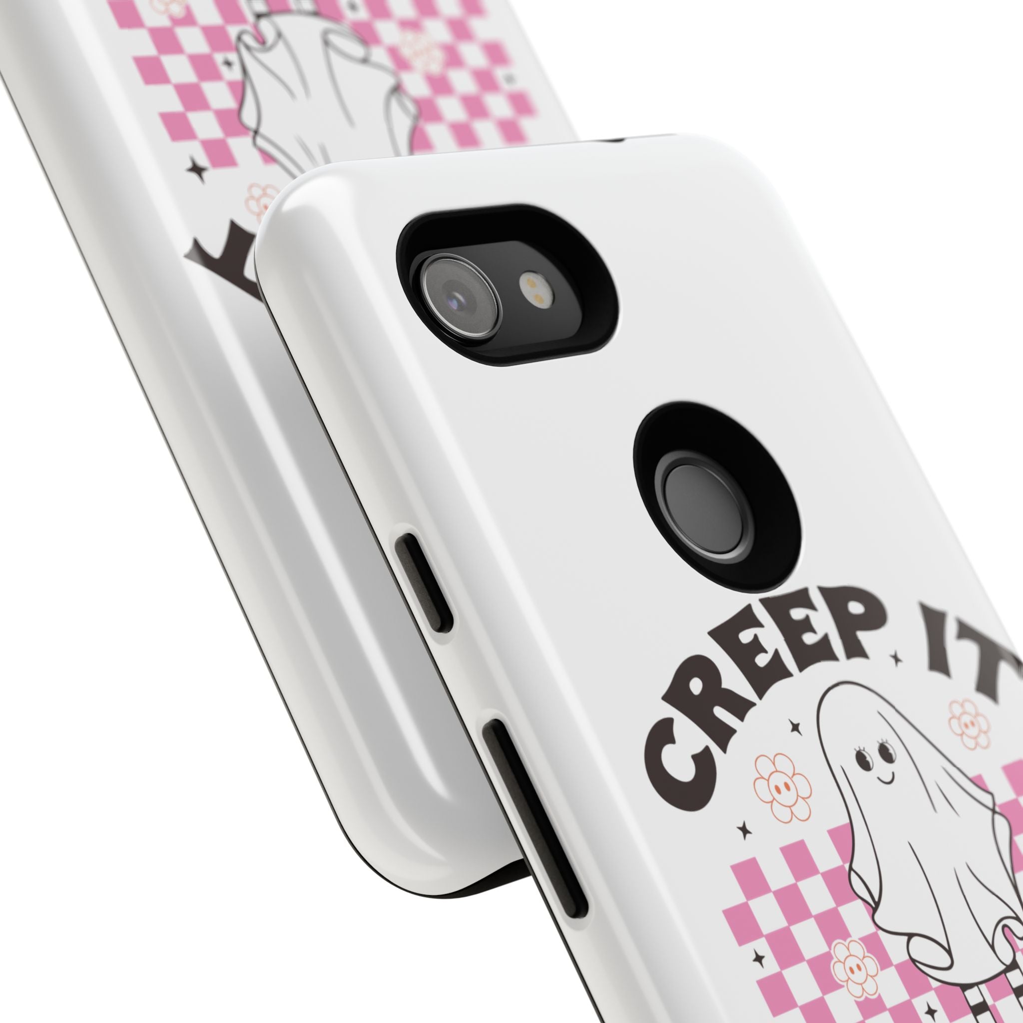 Cute Ghost Phone Case - Creep It Real, Halloween Accessories, Skateboard Theme, Kawaii Gift, Fun Phone Cover