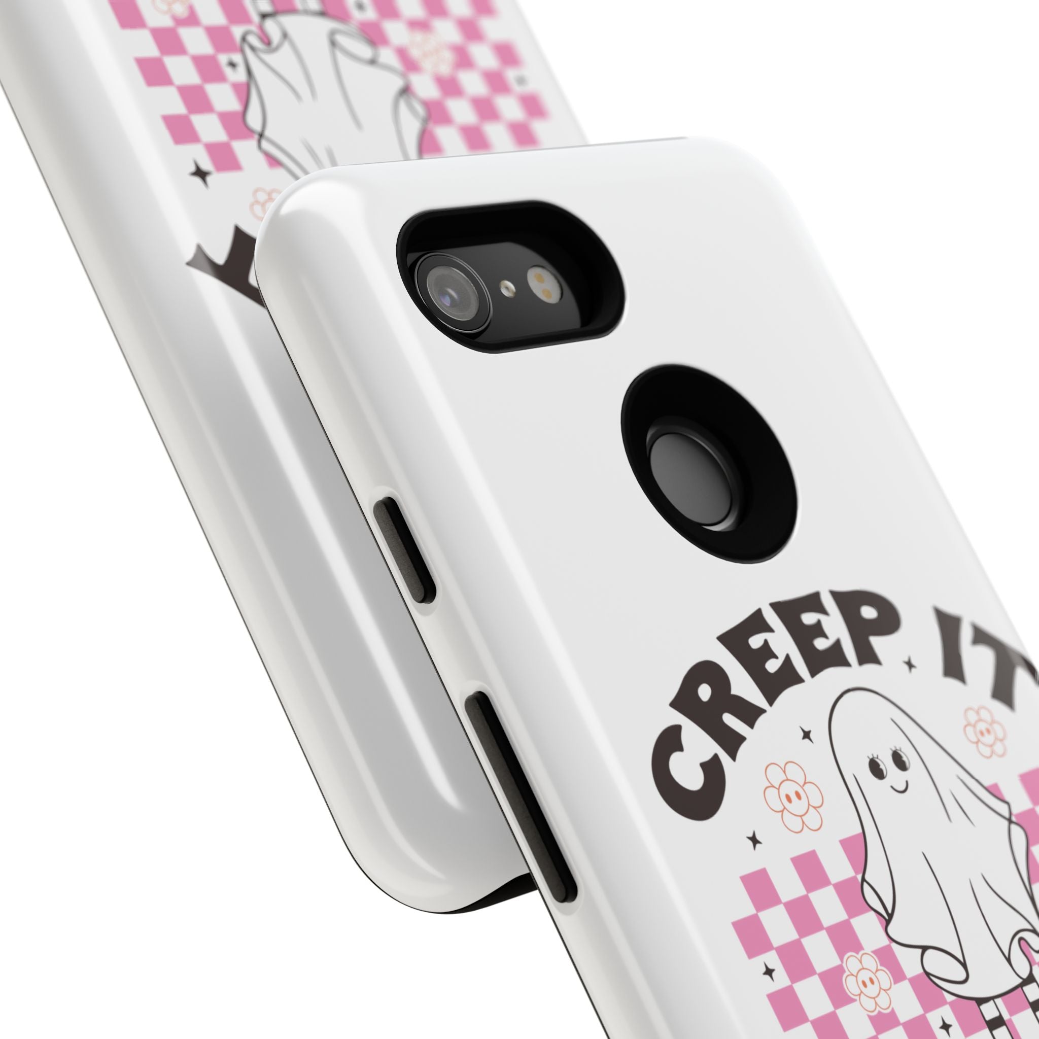 Cute Ghost Phone Case - Creep It Real, Halloween Accessories, Skateboard Theme, Kawaii Gift, Fun Phone Cover