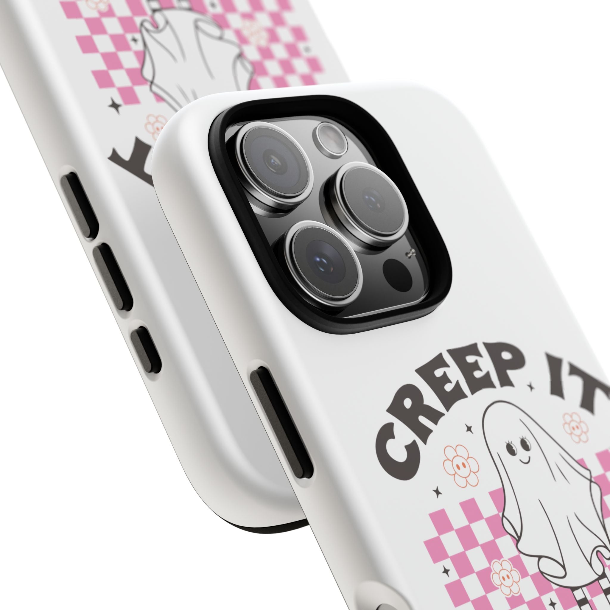 Cute Ghost Phone Case - Creep It Real, Halloween Accessories, Skateboard Theme, Kawaii Gift, Fun Phone Cover