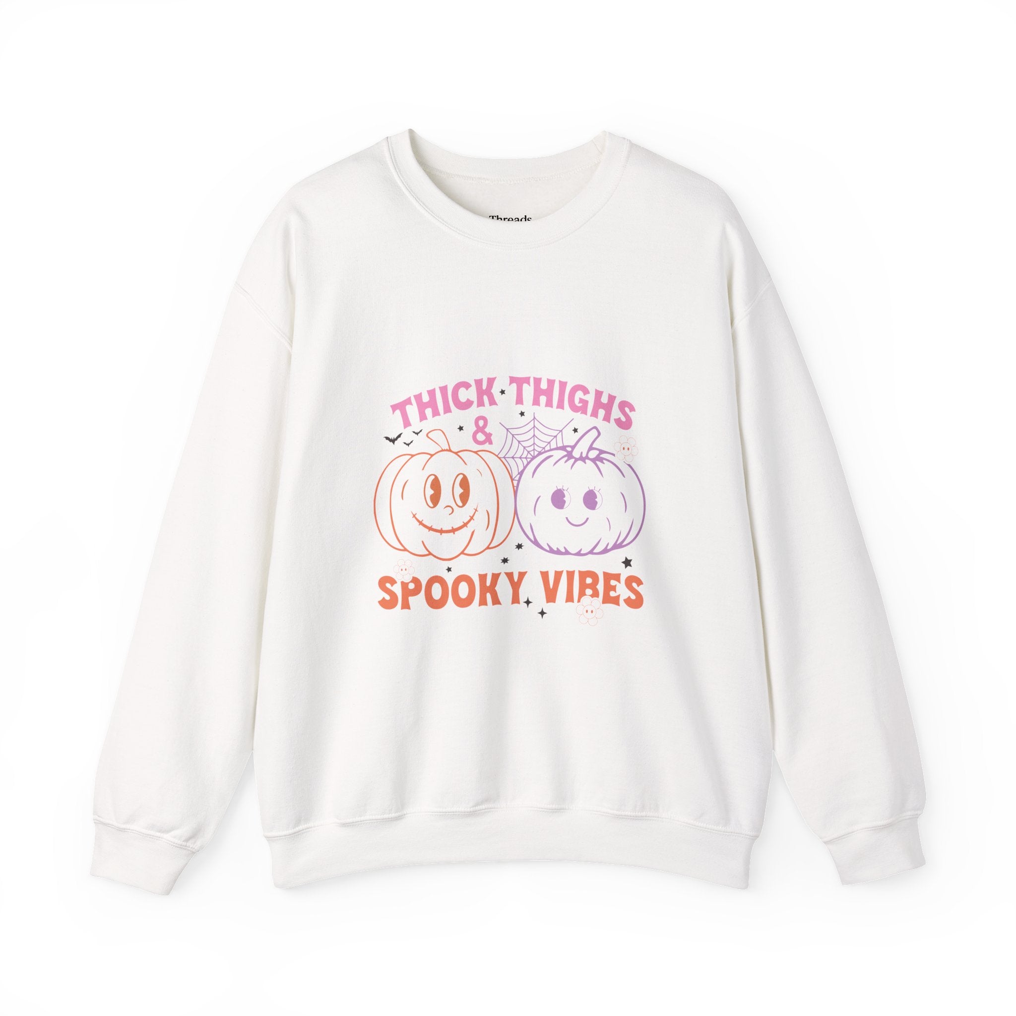 Spooky Vibes Sweatshirt, Pumpkin Crewneck, Halloween Apparel, Cozy Fall Fashion, Unisex Casual Wear, Perfect for Halloween Parties