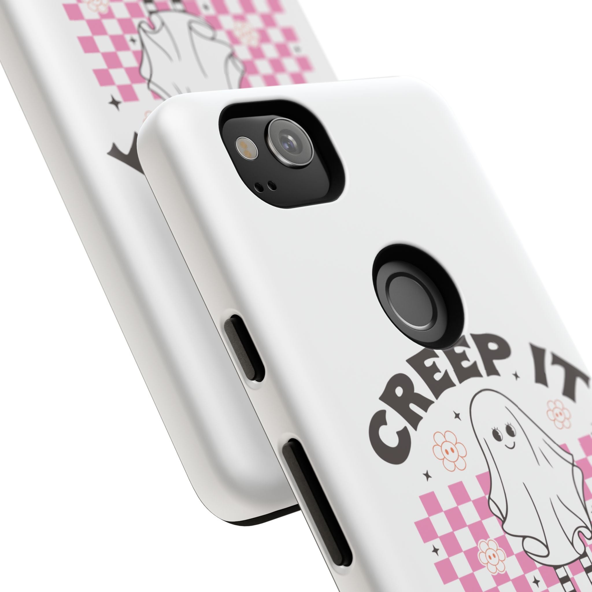 Cute Ghost Phone Case - Creep It Real, Halloween Accessories, Skateboard Theme, Kawaii Gift, Fun Phone Cover