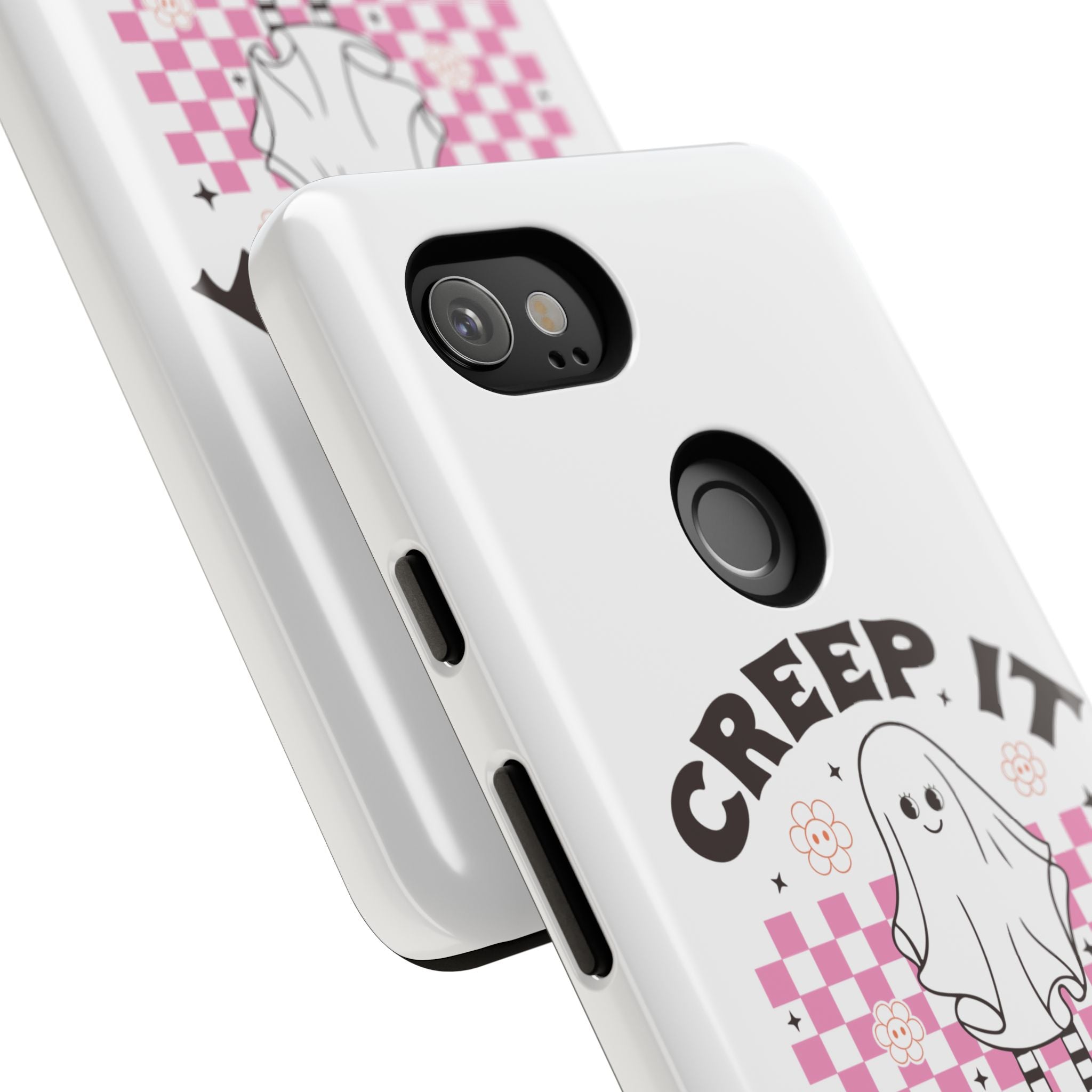 Cute Ghost Phone Case - Creep It Real, Halloween Accessories, Skateboard Theme, Kawaii Gift, Fun Phone Cover