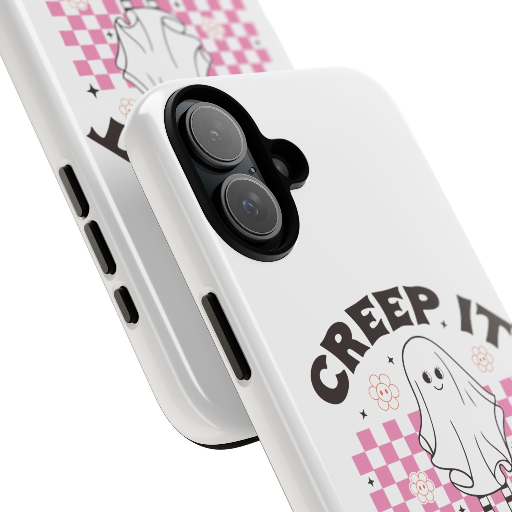 Cute Ghost Phone Case - Creep It Real, Halloween Accessories, Skateboard Theme, Kawaii Gift, Fun Phone Cover