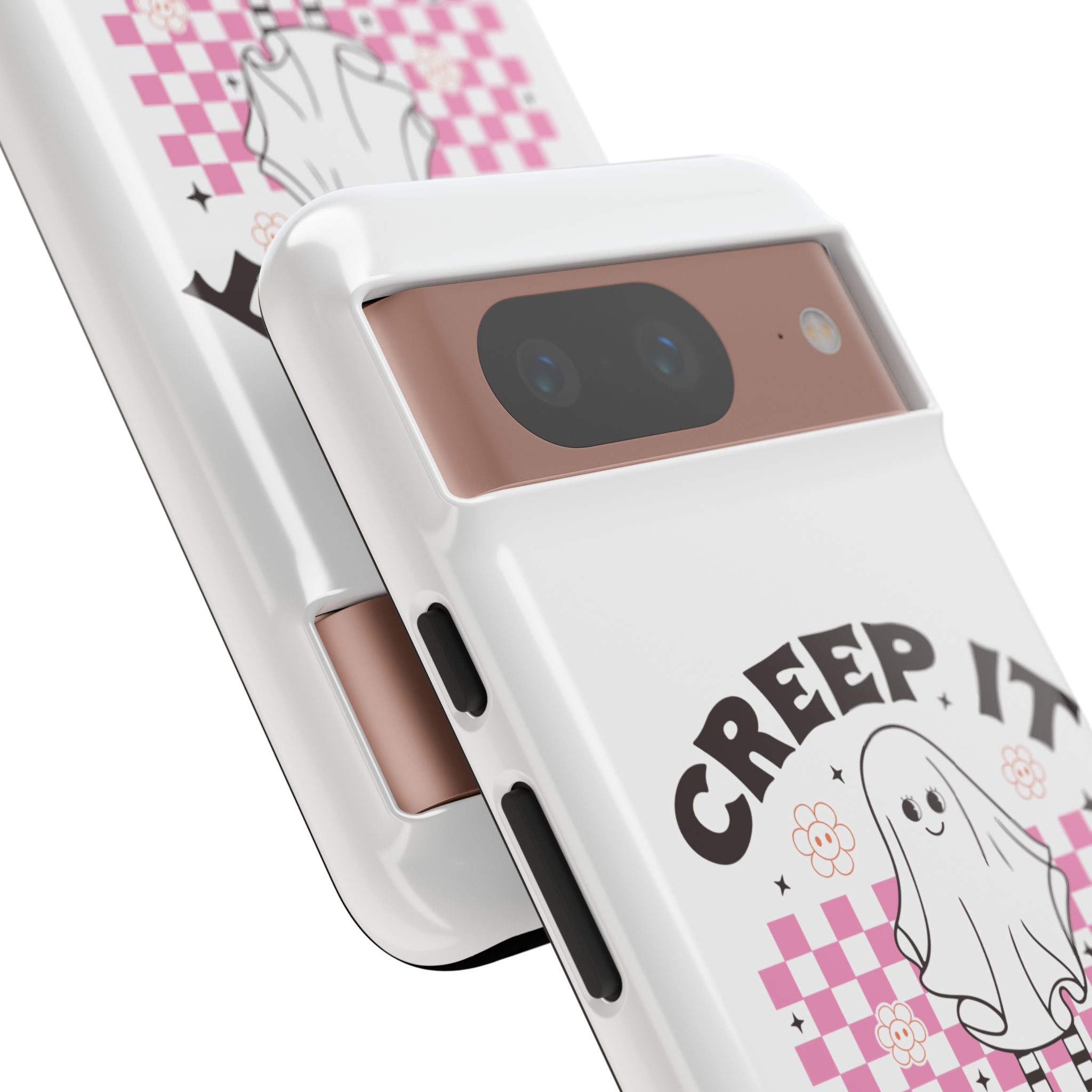 Cute Ghost Phone Case - Creep It Real, Halloween Accessories, Skateboard Theme, Kawaii Gift, Fun Phone Cover