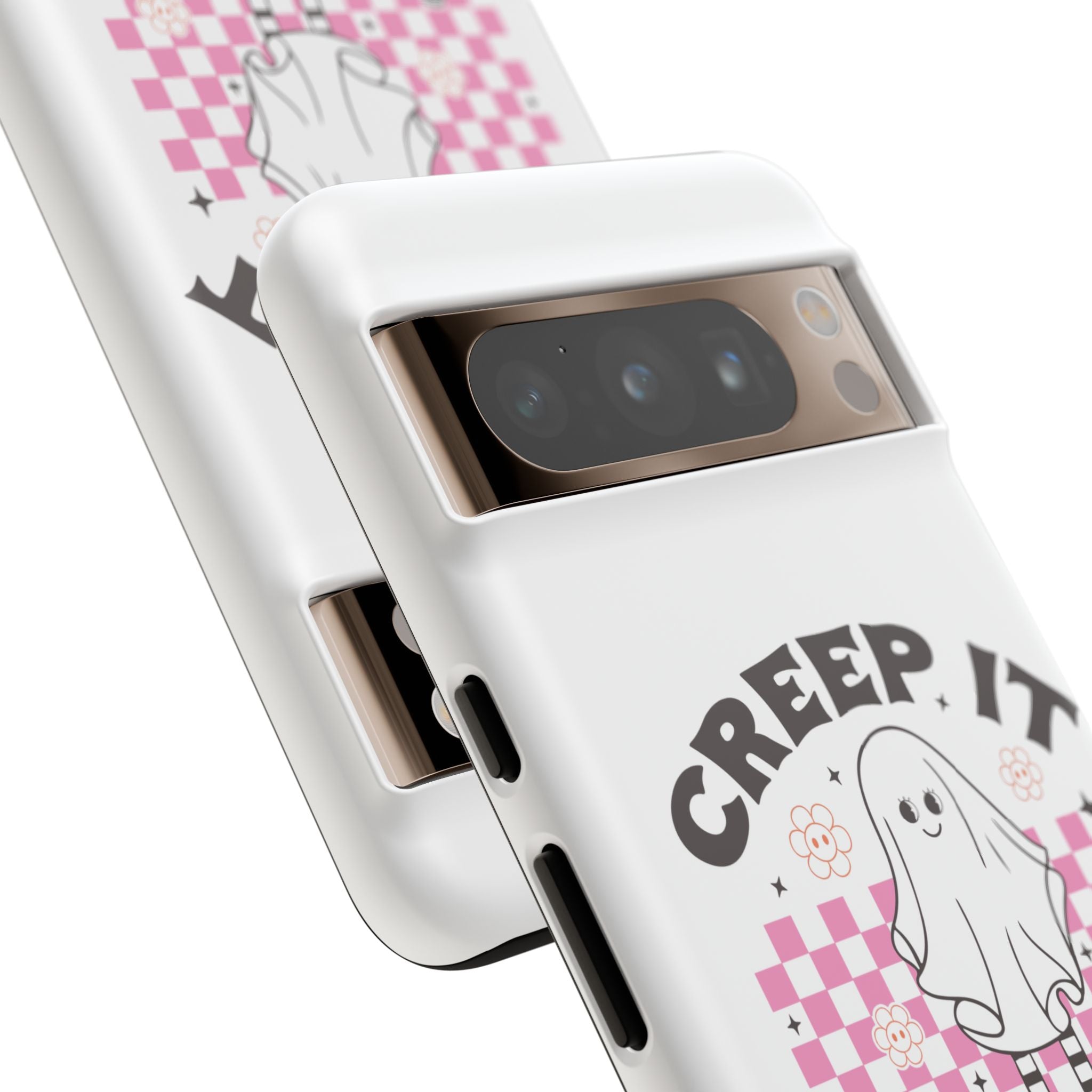 Cute Ghost Phone Case - Creep It Real, Halloween Accessories, Skateboard Theme, Kawaii Gift, Fun Phone Cover