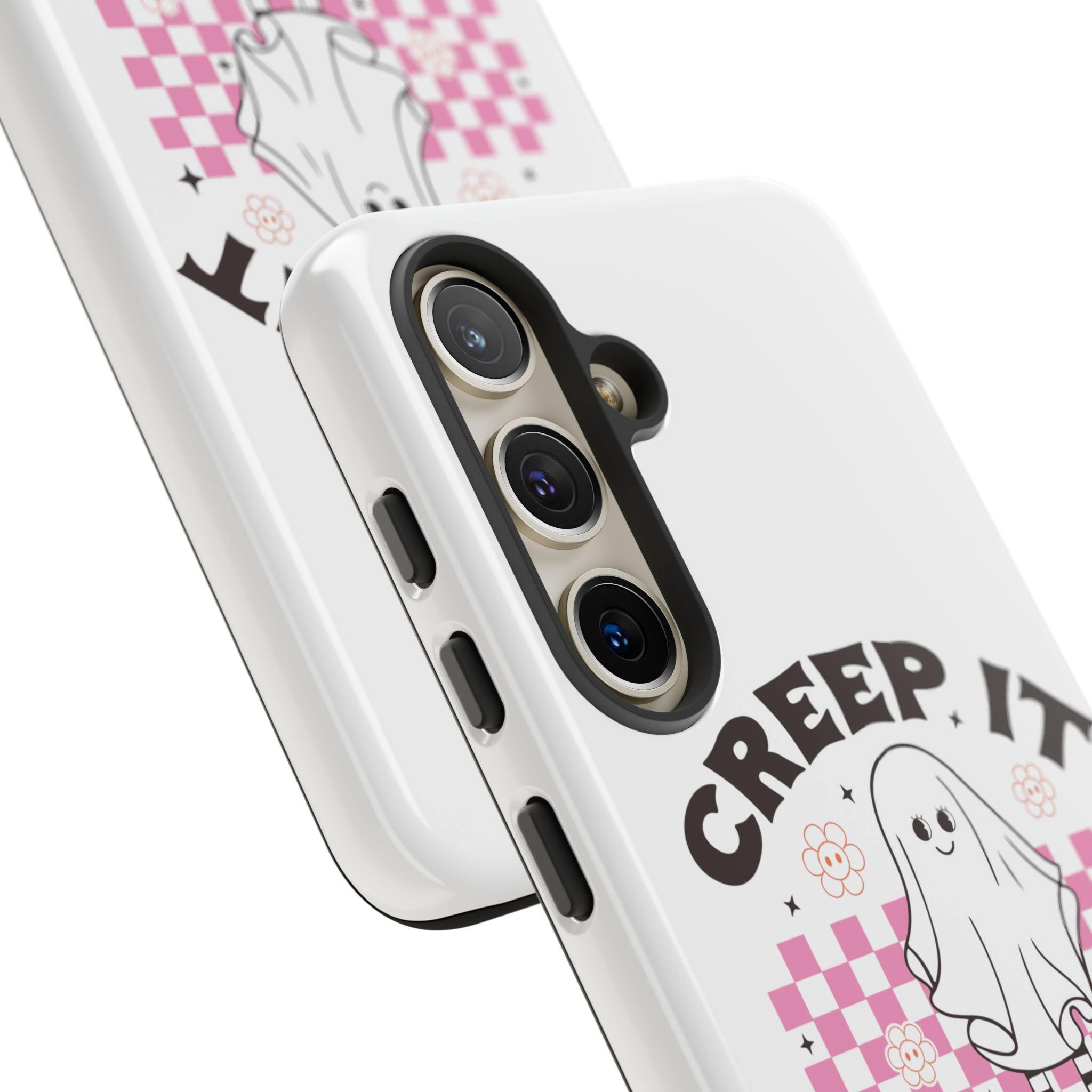 Cute Ghost Phone Case - Creep It Real, Halloween Accessories, Skateboard Theme, Kawaii Gift, Fun Phone Cover