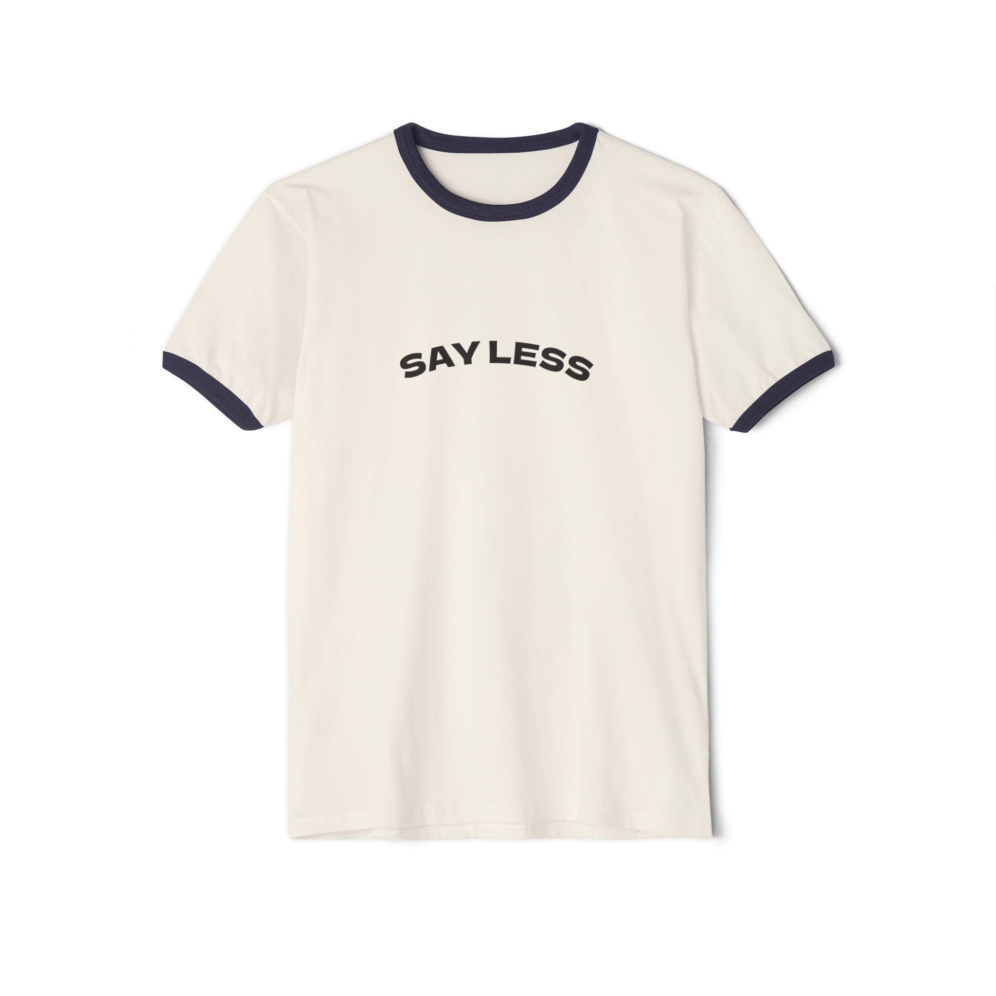 Chic Say Less Unisex Cotton Ringer T-Shirt - Casual Tee, Trendy Apparel, Gift for Friends, Everyday Wear, Fashion Statement - Threads & Echo