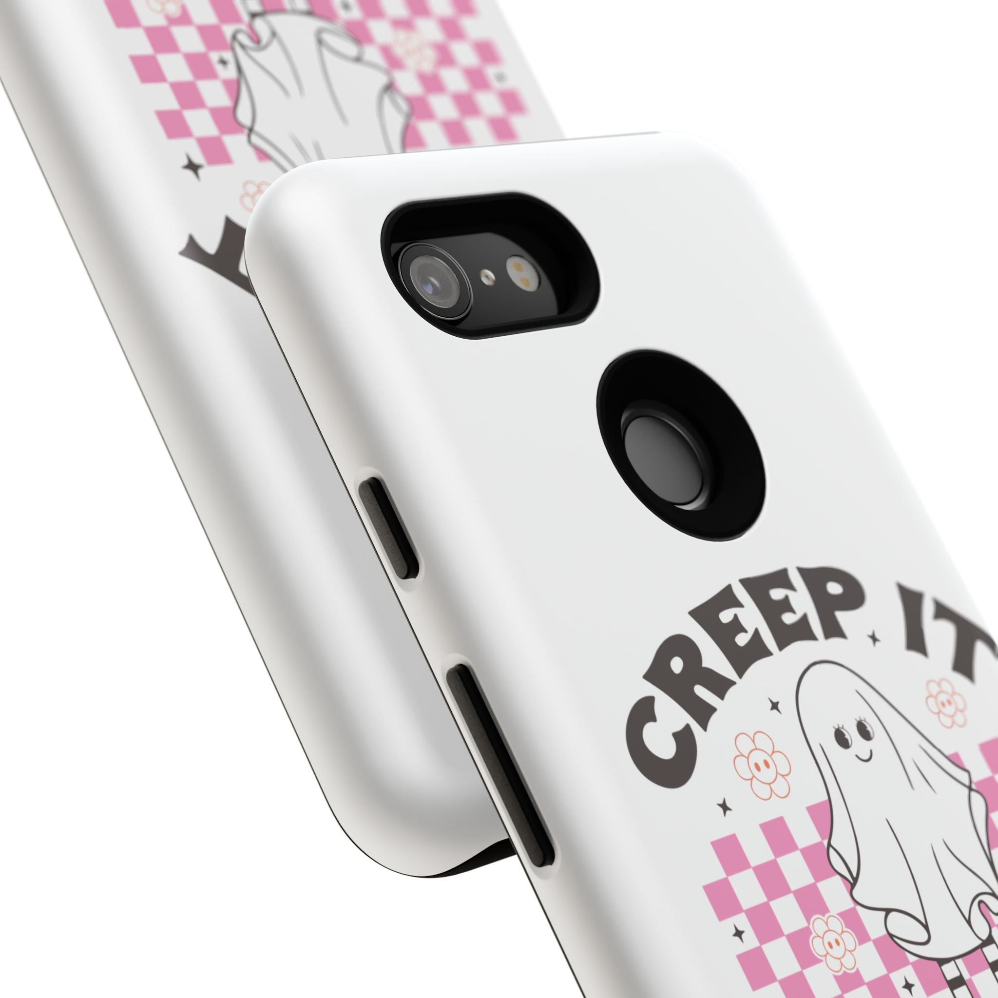 Cute Ghost Phone Case - Creep It Real, Halloween Accessories, Skateboard Theme, Kawaii Gift, Fun Phone Cover