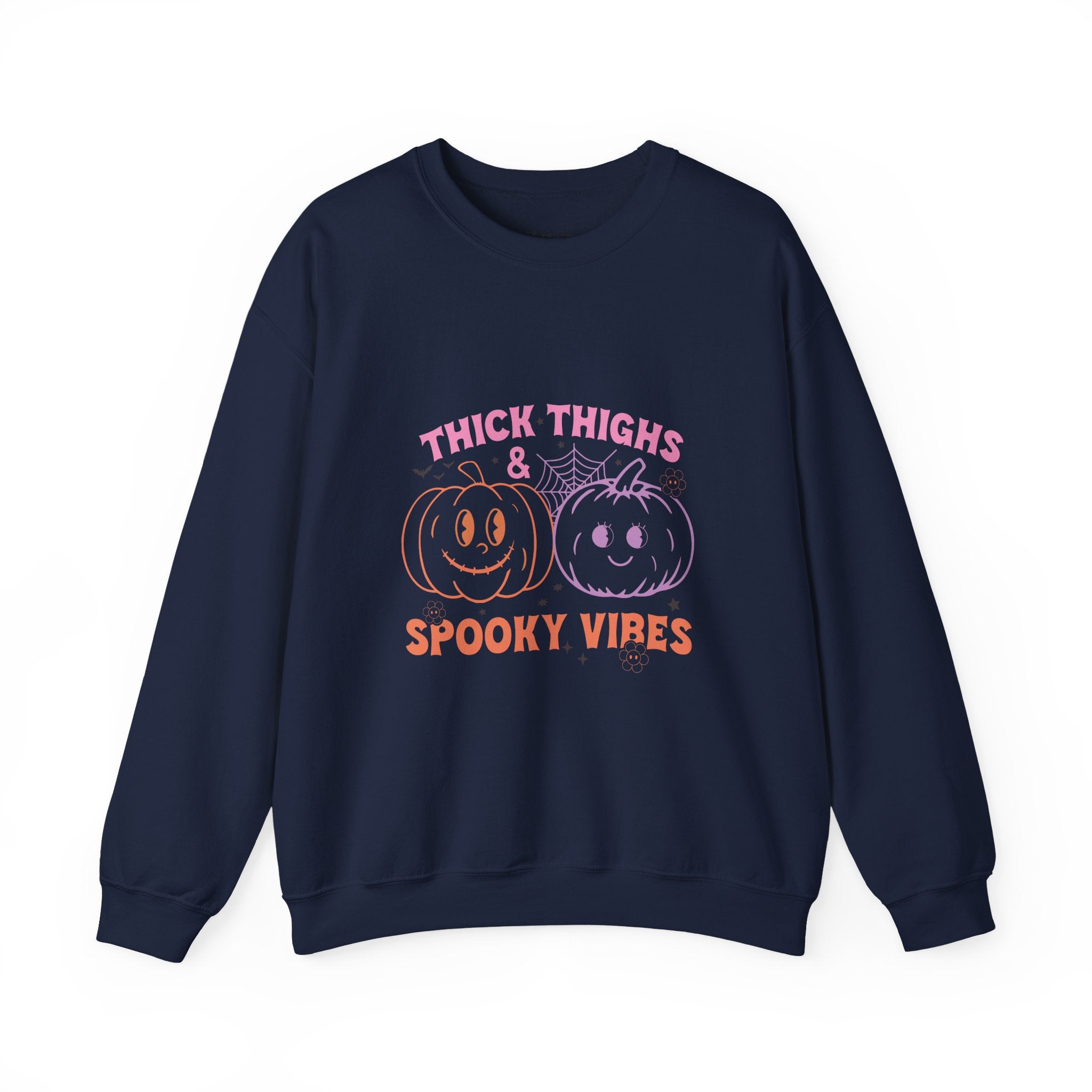 Spooky Vibes Sweatshirt, Pumpkin Crewneck, Halloween Apparel, Cozy Fall Fashion, Unisex Casual Wear, Perfect for Halloween Parties