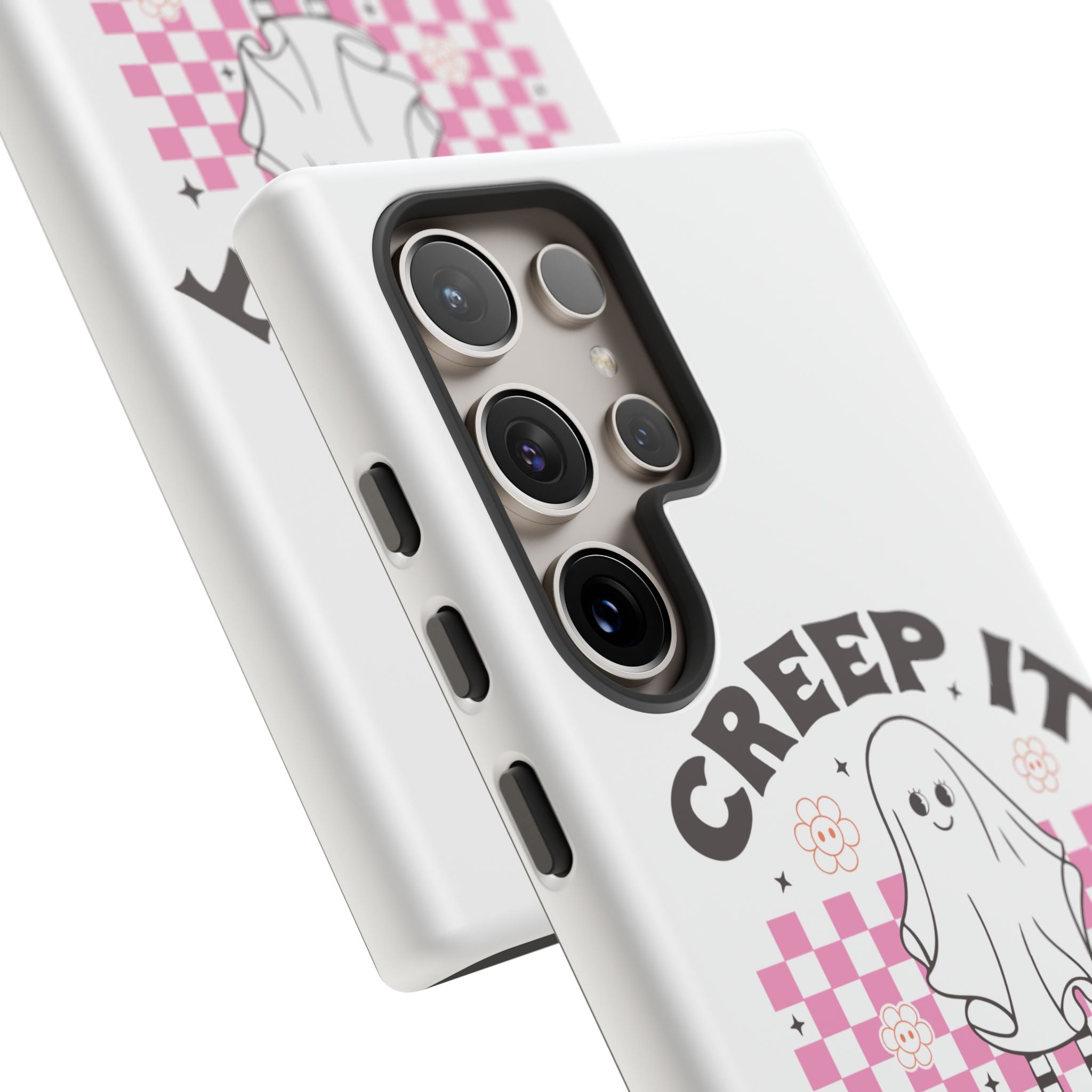 Cute Ghost Phone Case - Creep It Real, Halloween Accessories, Skateboard Theme, Kawaii Gift, Fun Phone Cover