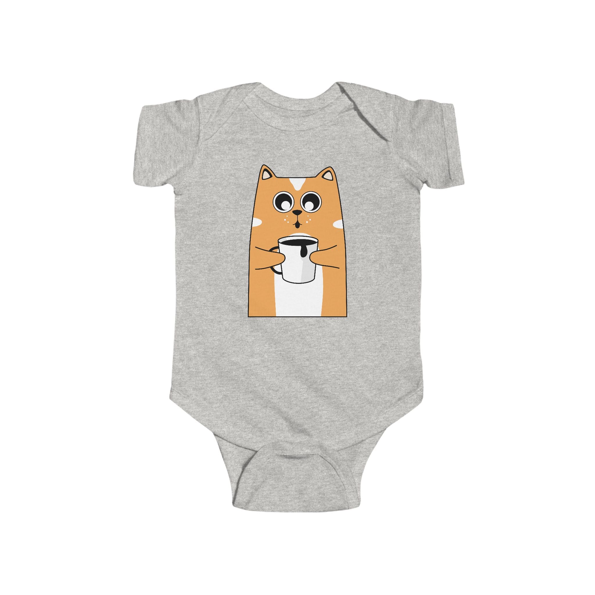 Cute Cat Coffee Infant Bodysuit, Baby Shower Gift, Toddler Outfit, Nursery Decor, Funny Baby Onesie