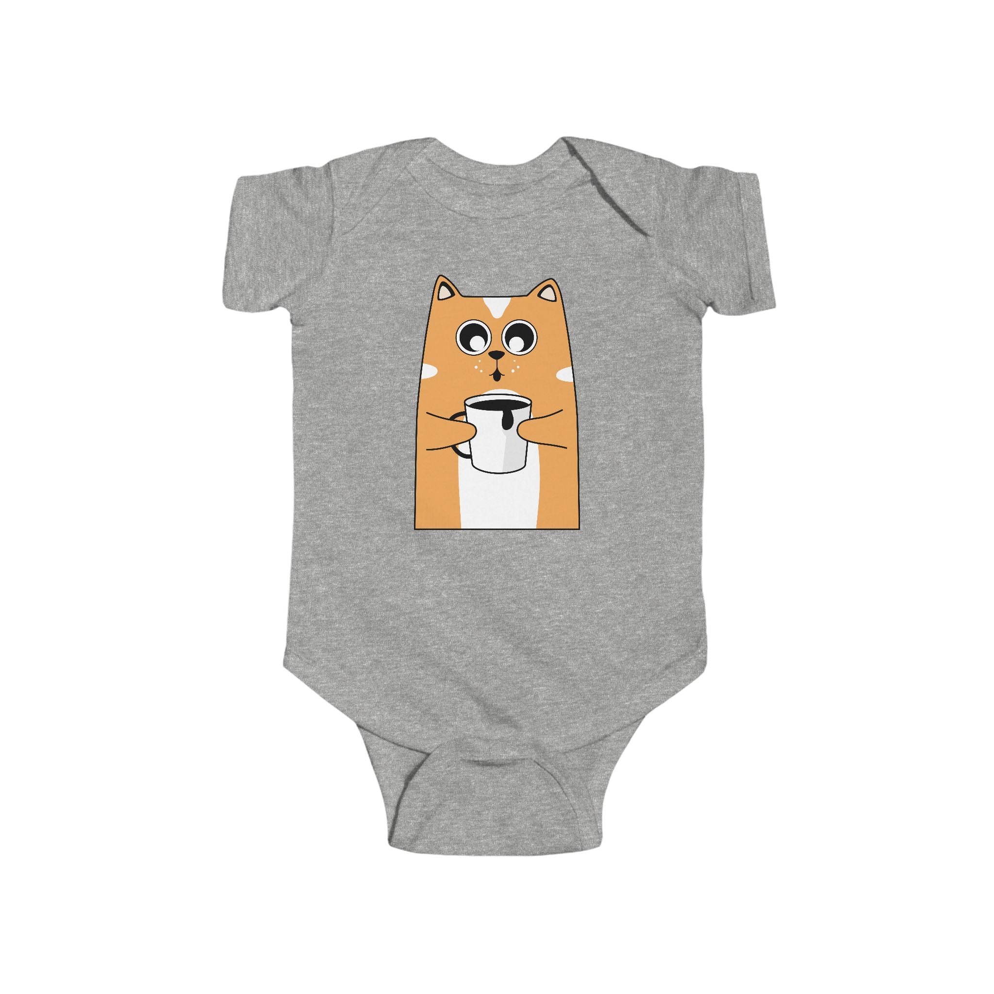 Cute Cat Coffee Infant Bodysuit, Baby Shower Gift, Toddler Outfit, Nursery Decor, Funny Baby Onesie