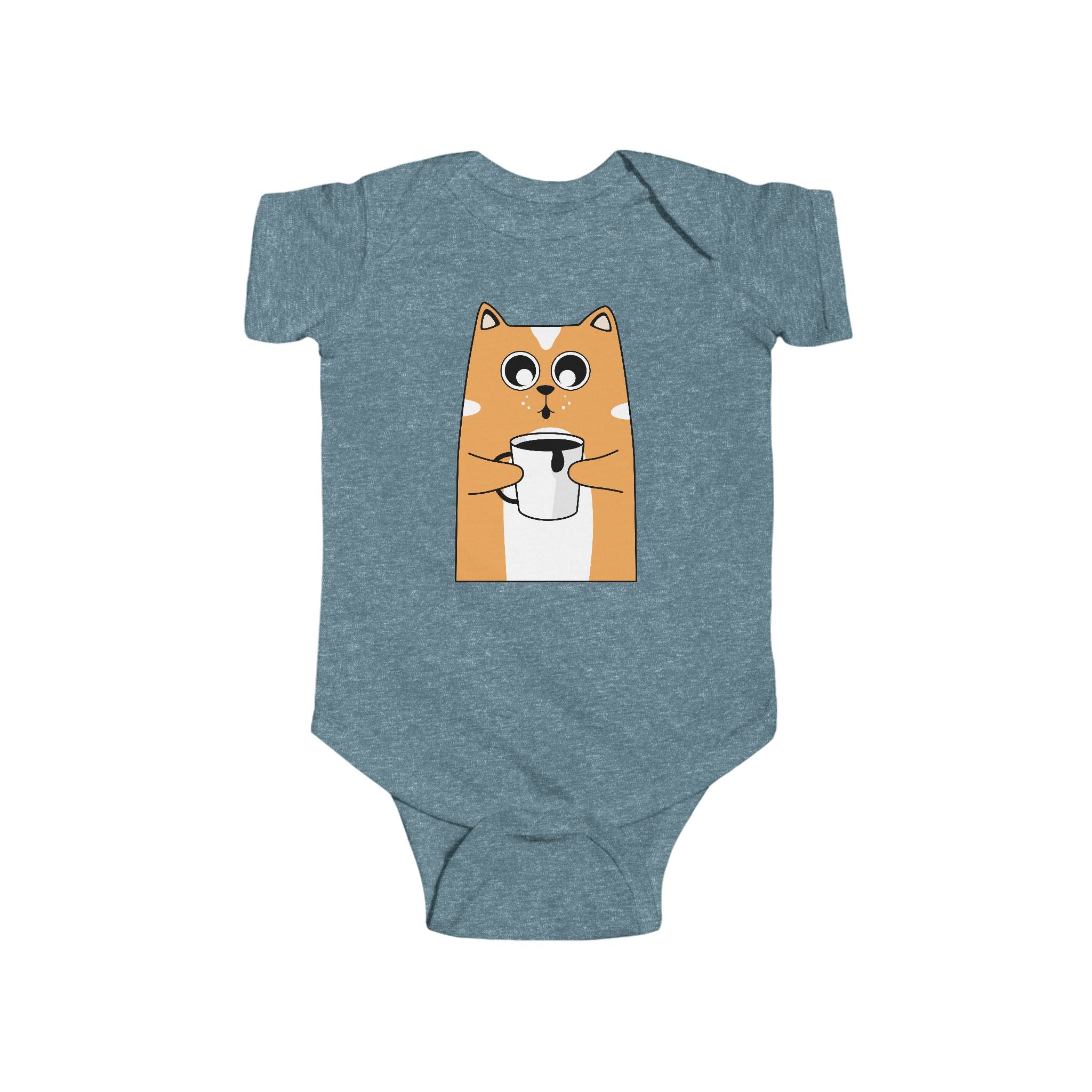 Cute Cat Coffee Infant Bodysuit, Baby Shower Gift, Toddler Outfit, Nursery Decor, Funny Baby Onesie