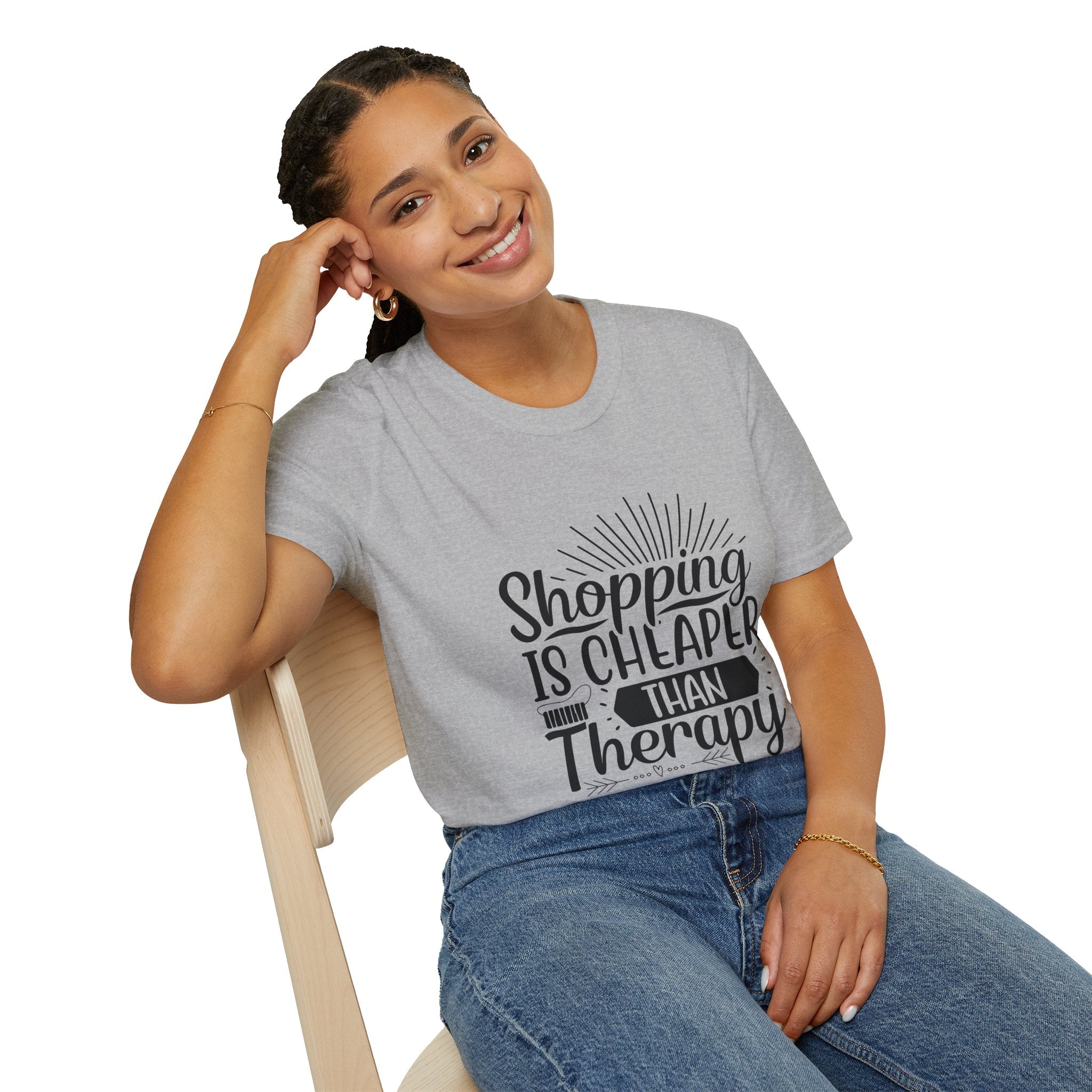 Shopping Therapy T-Shirt, Funny Gift for Shoppers, Casual Tee, Unique Humor Shirt, Gift for Her - Threads & Echo
