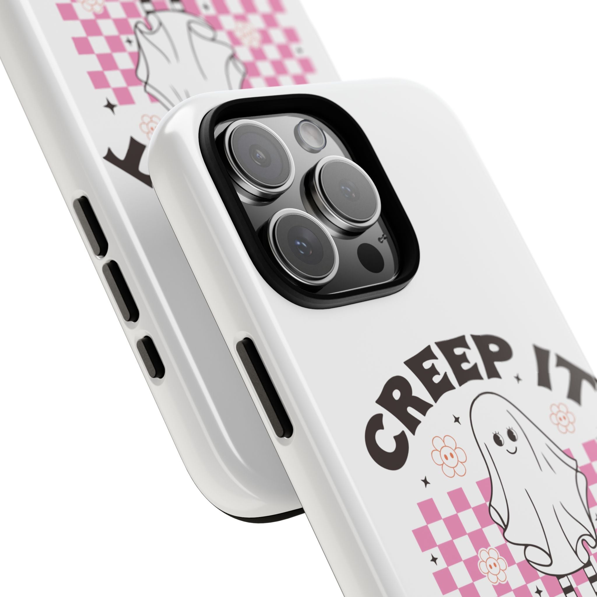 Cute Ghost Phone Case - Creep It Real, Halloween Accessories, Skateboard Theme, Kawaii Gift, Fun Phone Cover