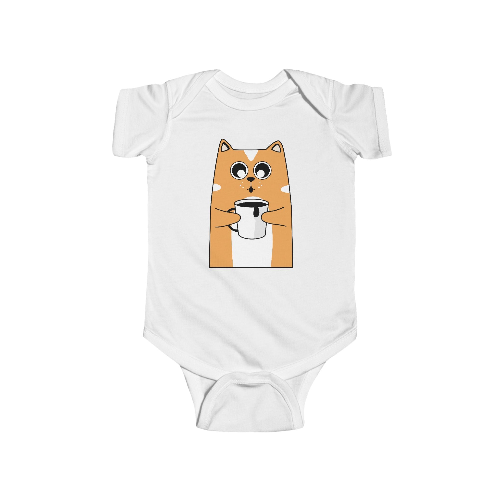 Cute Cat Coffee Infant Bodysuit, Baby Shower Gift, Toddler Outfit, Nursery Decor, Funny Baby Onesie