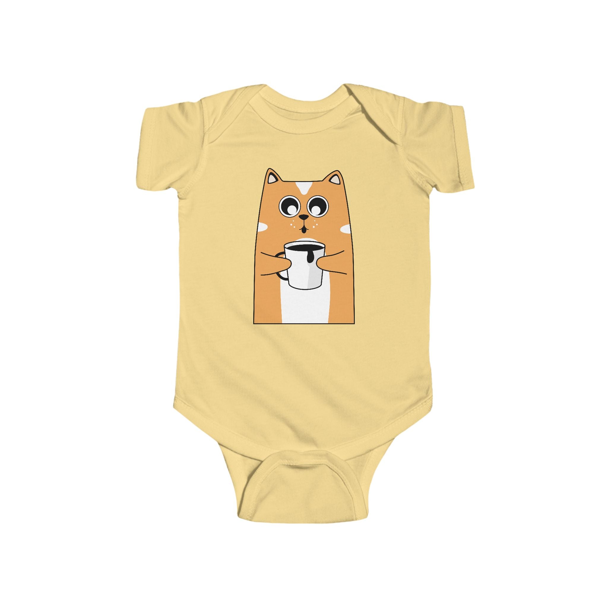 Cute Cat Coffee Infant Bodysuit, Baby Shower Gift, Toddler Outfit, Nursery Decor, Funny Baby Onesie