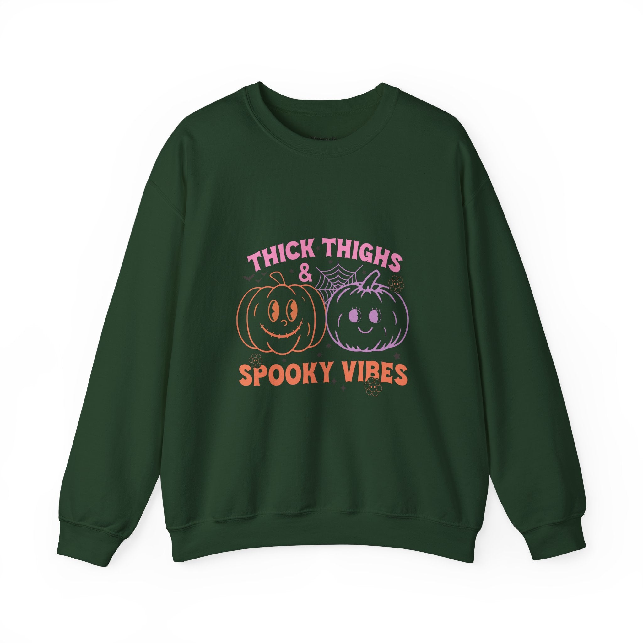 Spooky Vibes Sweatshirt, Pumpkin Crewneck, Halloween Apparel, Cozy Fall Fashion, Unisex Casual Wear, Perfect for Halloween Parties