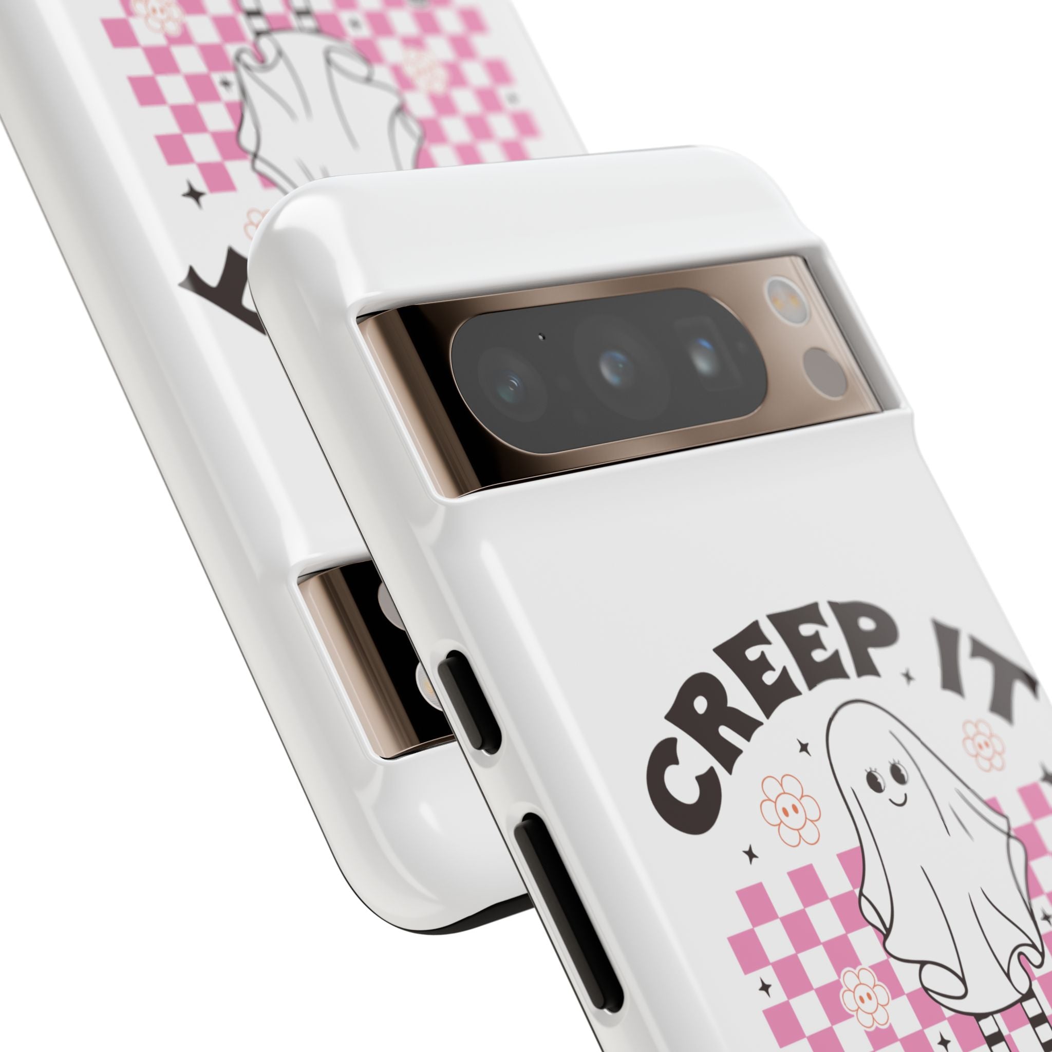 Cute Ghost Phone Case - Creep It Real, Halloween Accessories, Skateboard Theme, Kawaii Gift, Fun Phone Cover