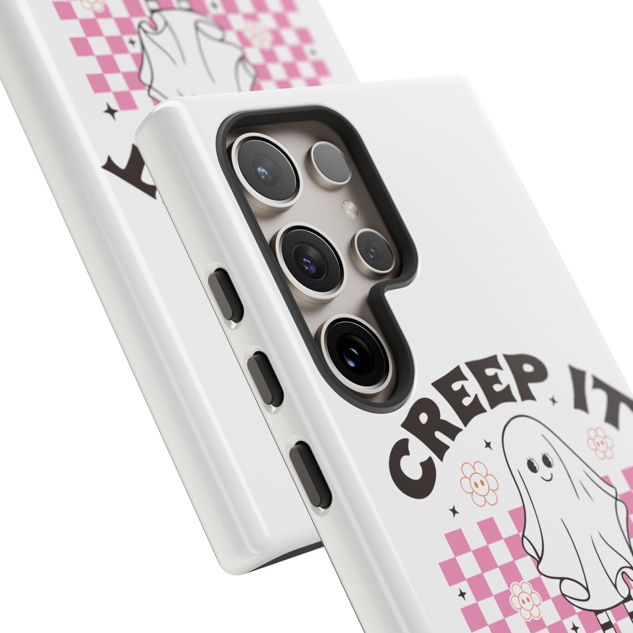 Cute Ghost Phone Case - Creep It Real, Halloween Accessories, Skateboard Theme, Kawaii Gift, Fun Phone Cover