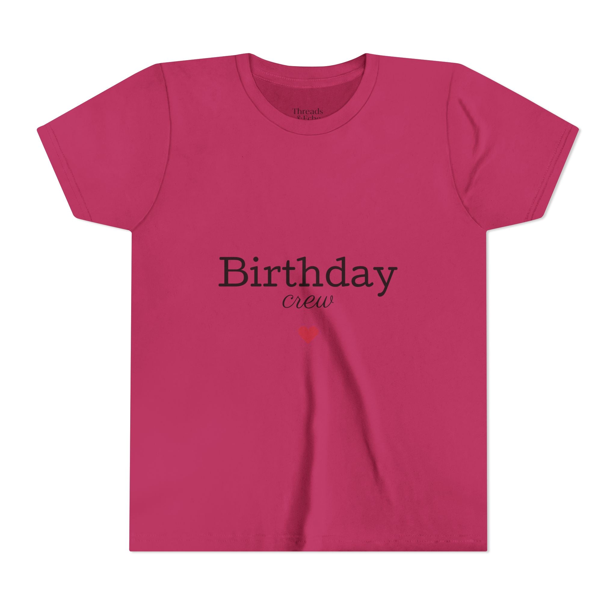 Birthday Crew Youth Tee, Fun Birthday Gift, Kids Party Shirt, Celebration Apparel, Birthday Celebration Clothing - Threads & Echo